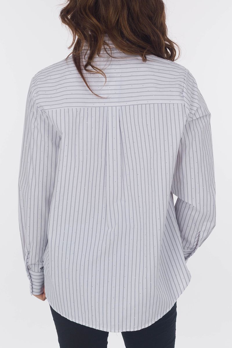 Camicia a righe con strass