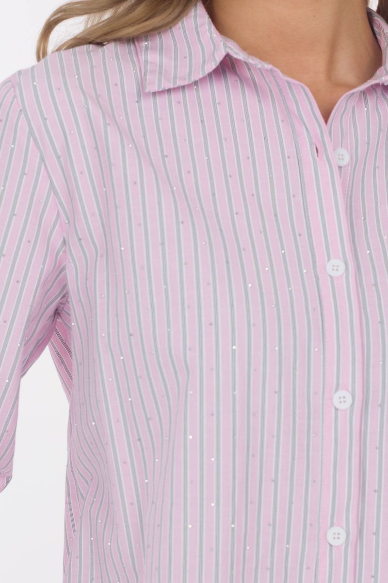Camicia a righe con strass