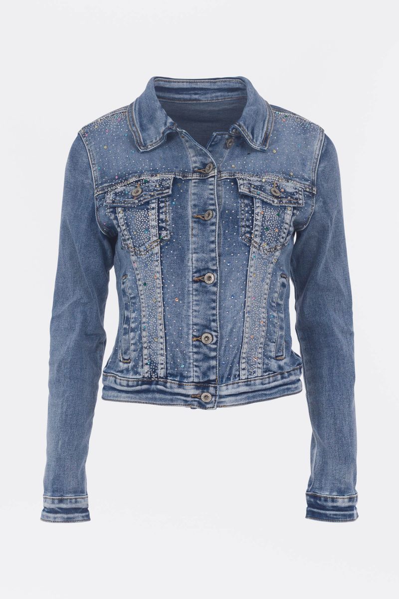 Jeansjacke mit Strass