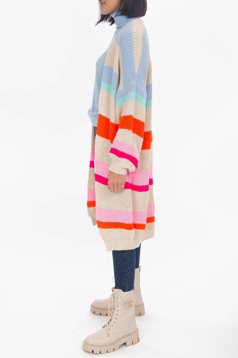 Cardigan lungo con maniche a palloncino