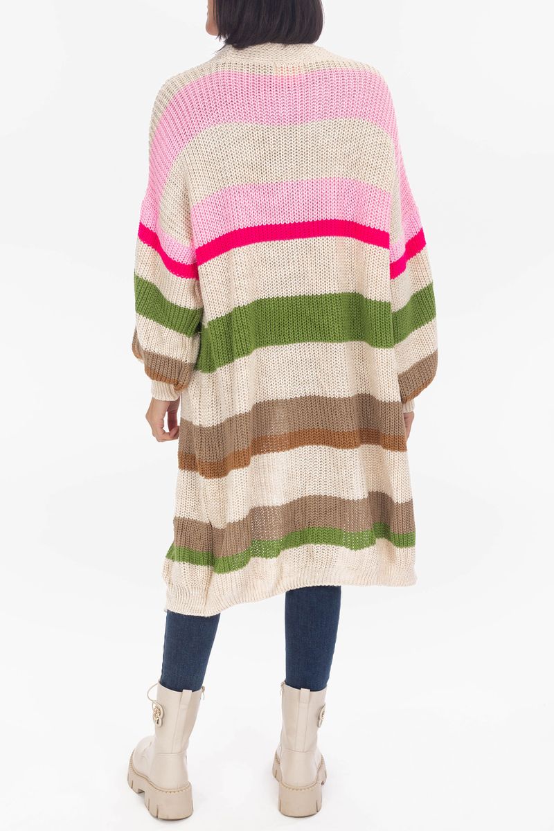 Cardigan lungo con maniche a palloncino