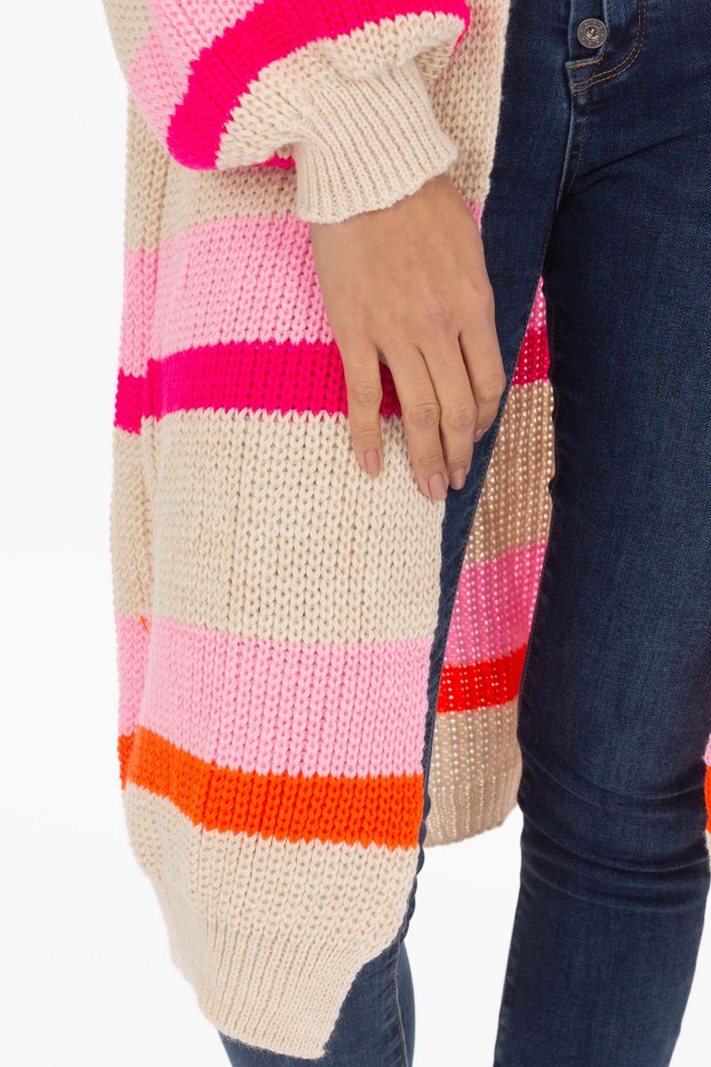 Cardigan lungo con maniche a palloncino