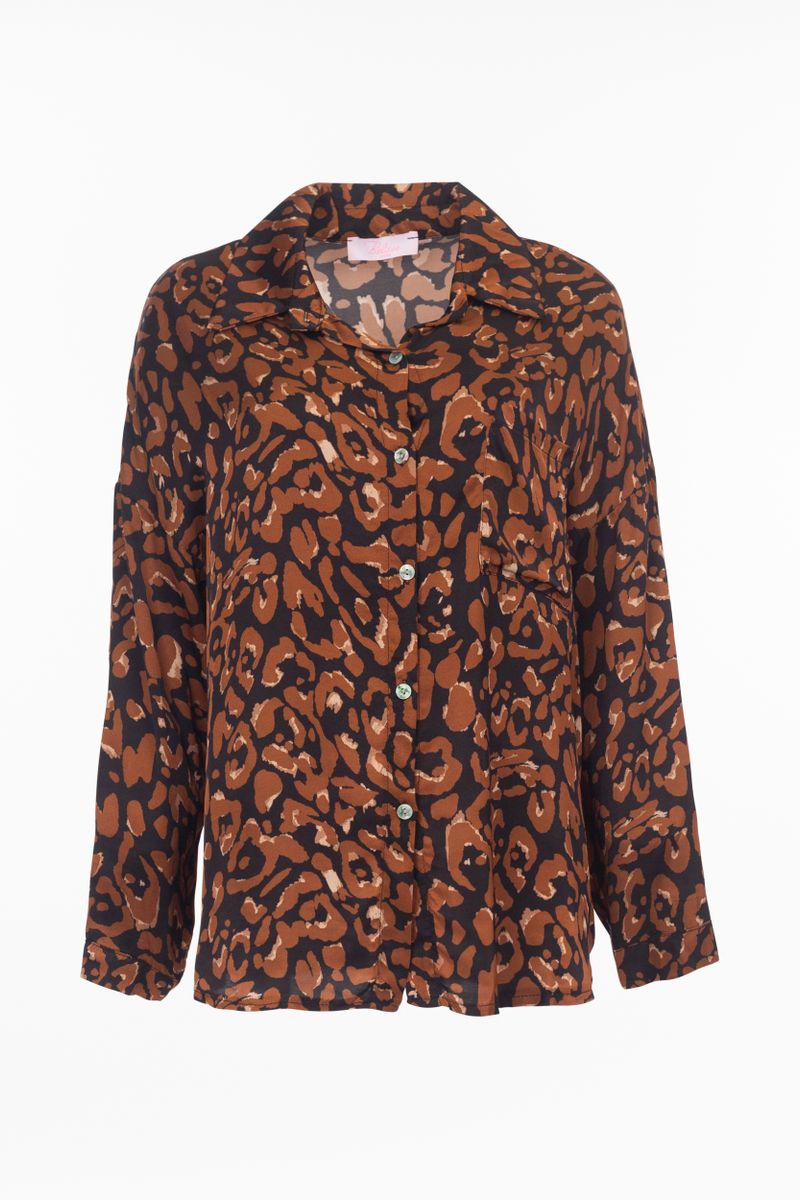 Blouse with leopard pattern