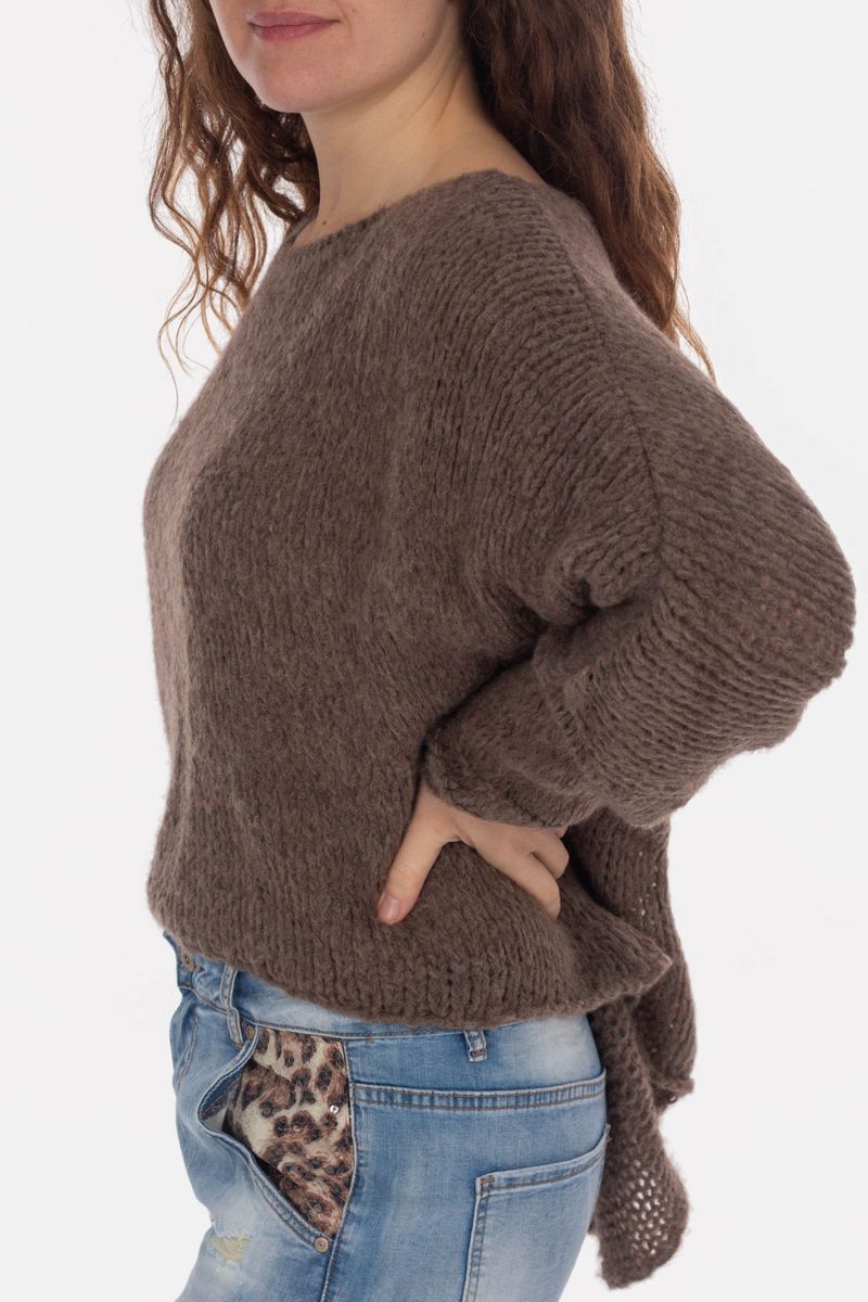 Strickpullover mit Fledermausärmeln