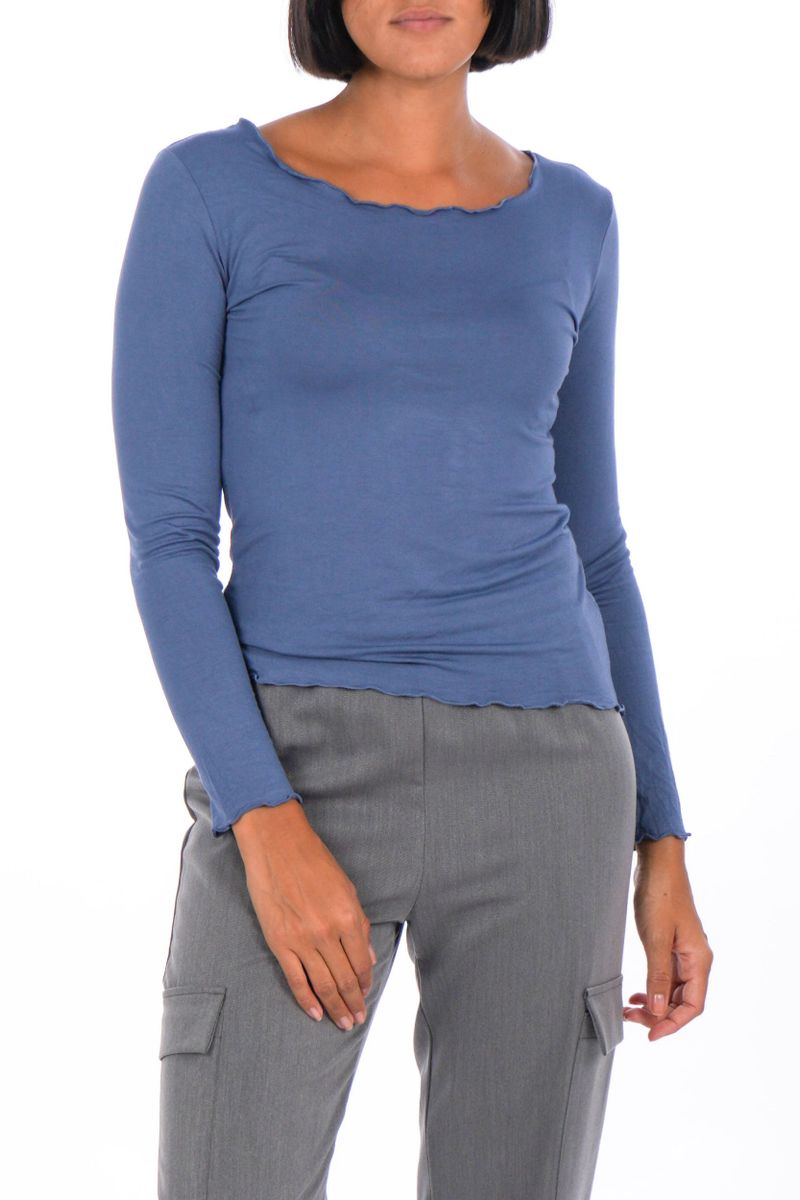 Longsleeve mit Wellensaum