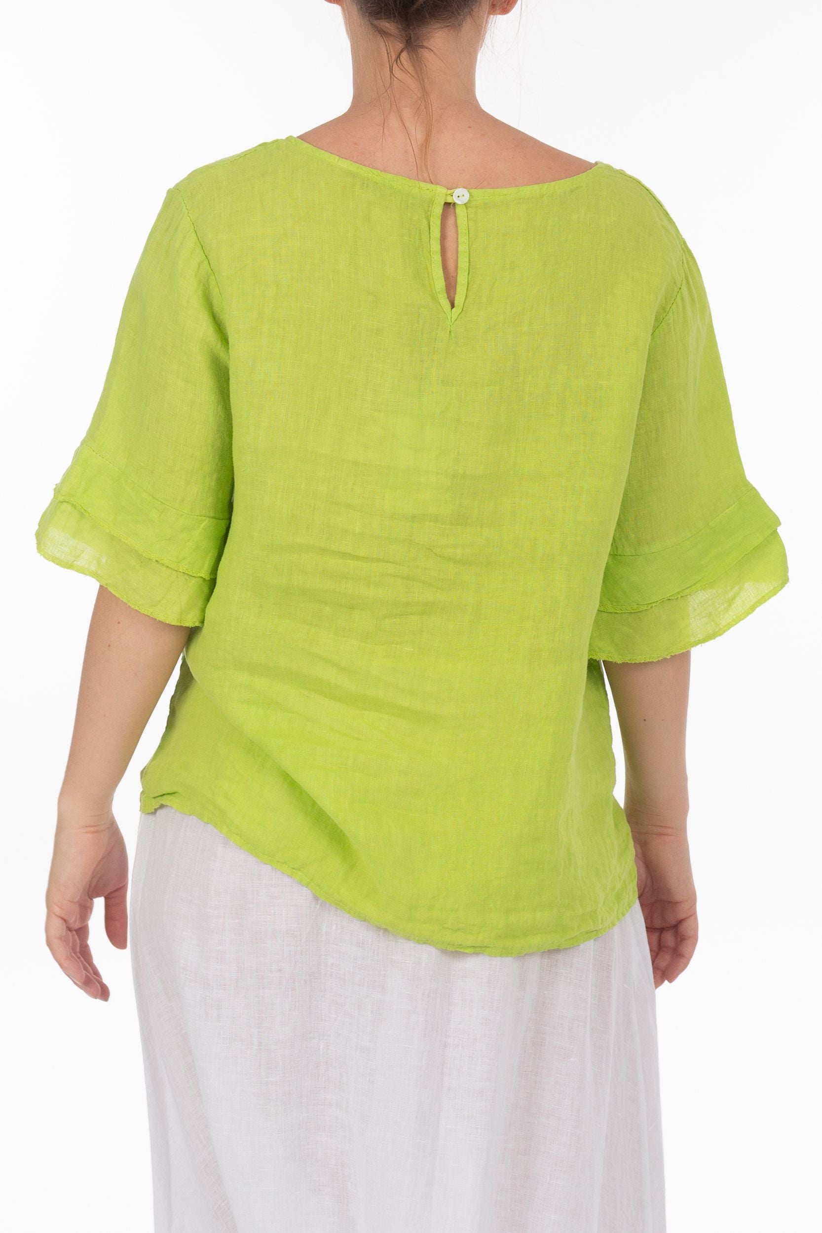 Linnen blouse short -sleeveved