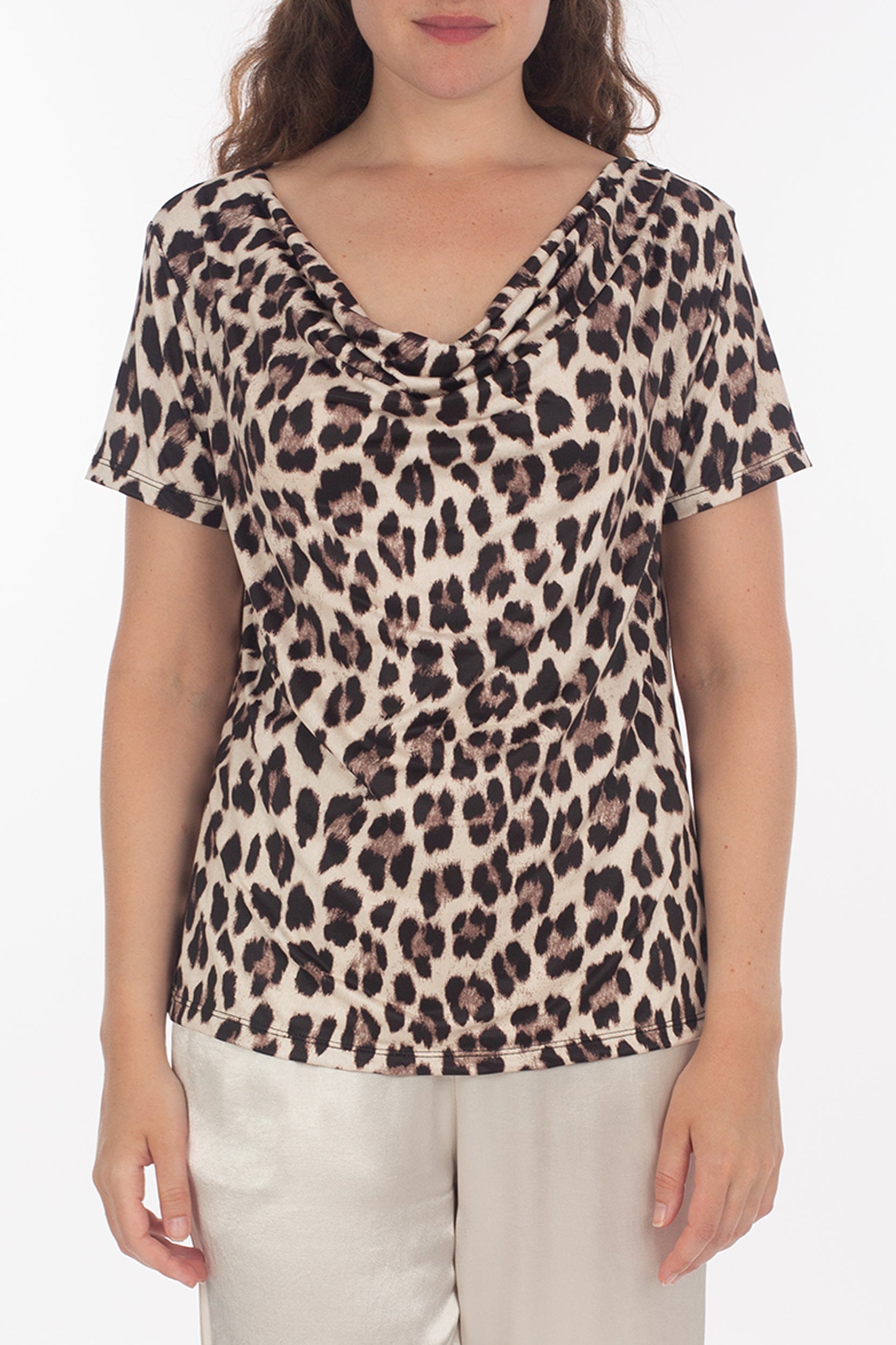 Leo blouses with waterfall neckline