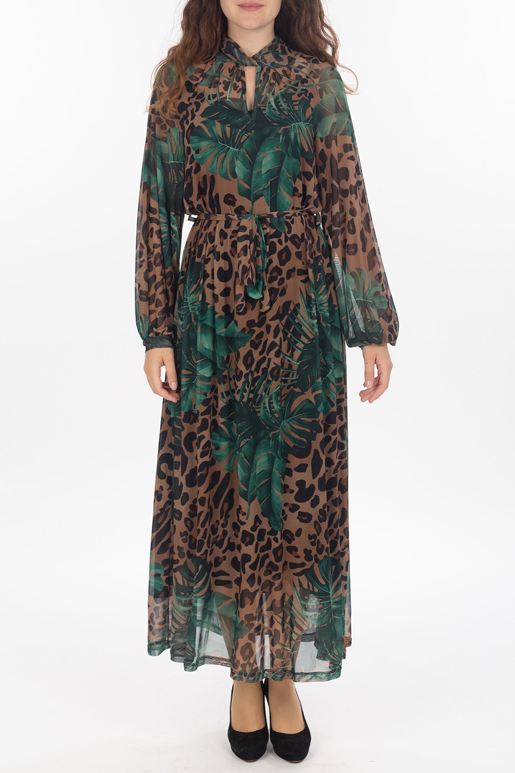 Maxi-robe dans le tropical Motif