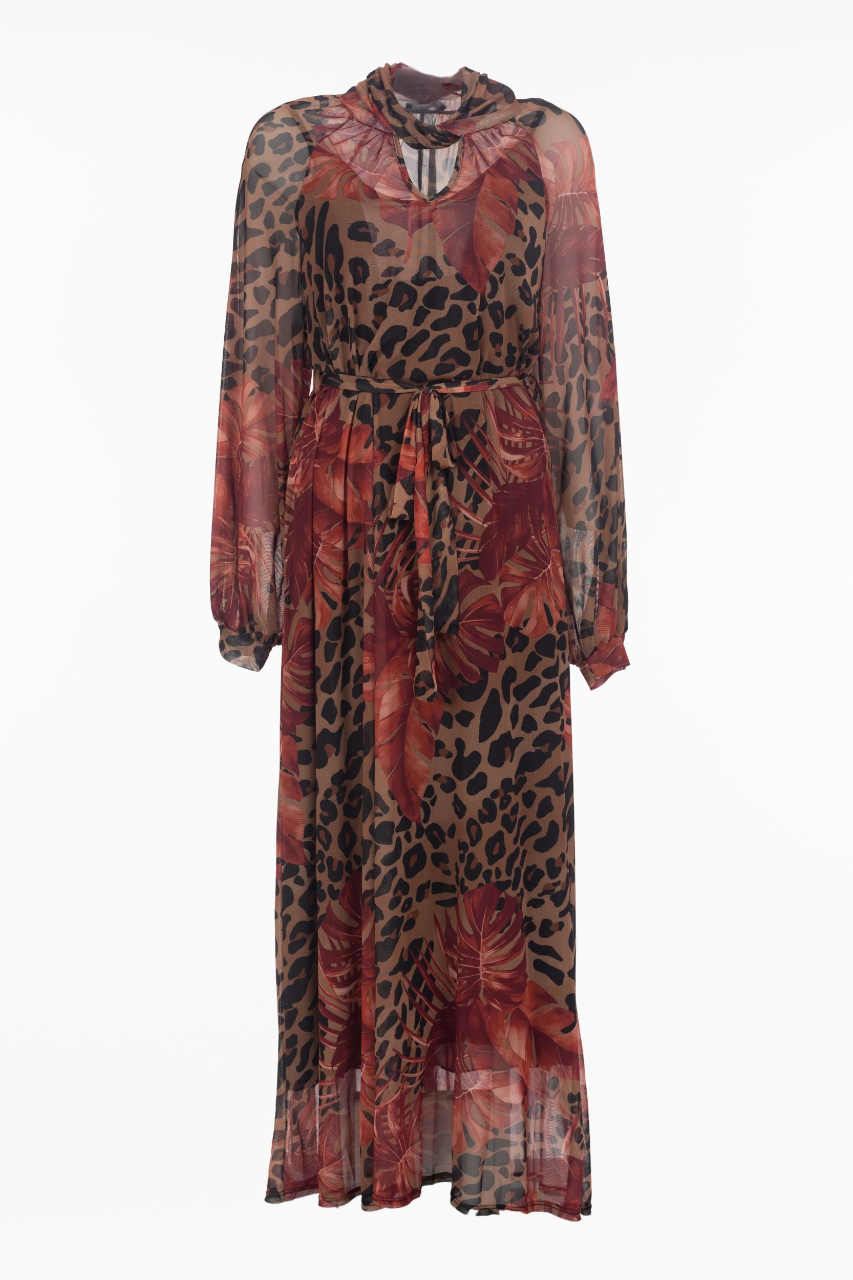 Maxi-robe dans le tropical Motif