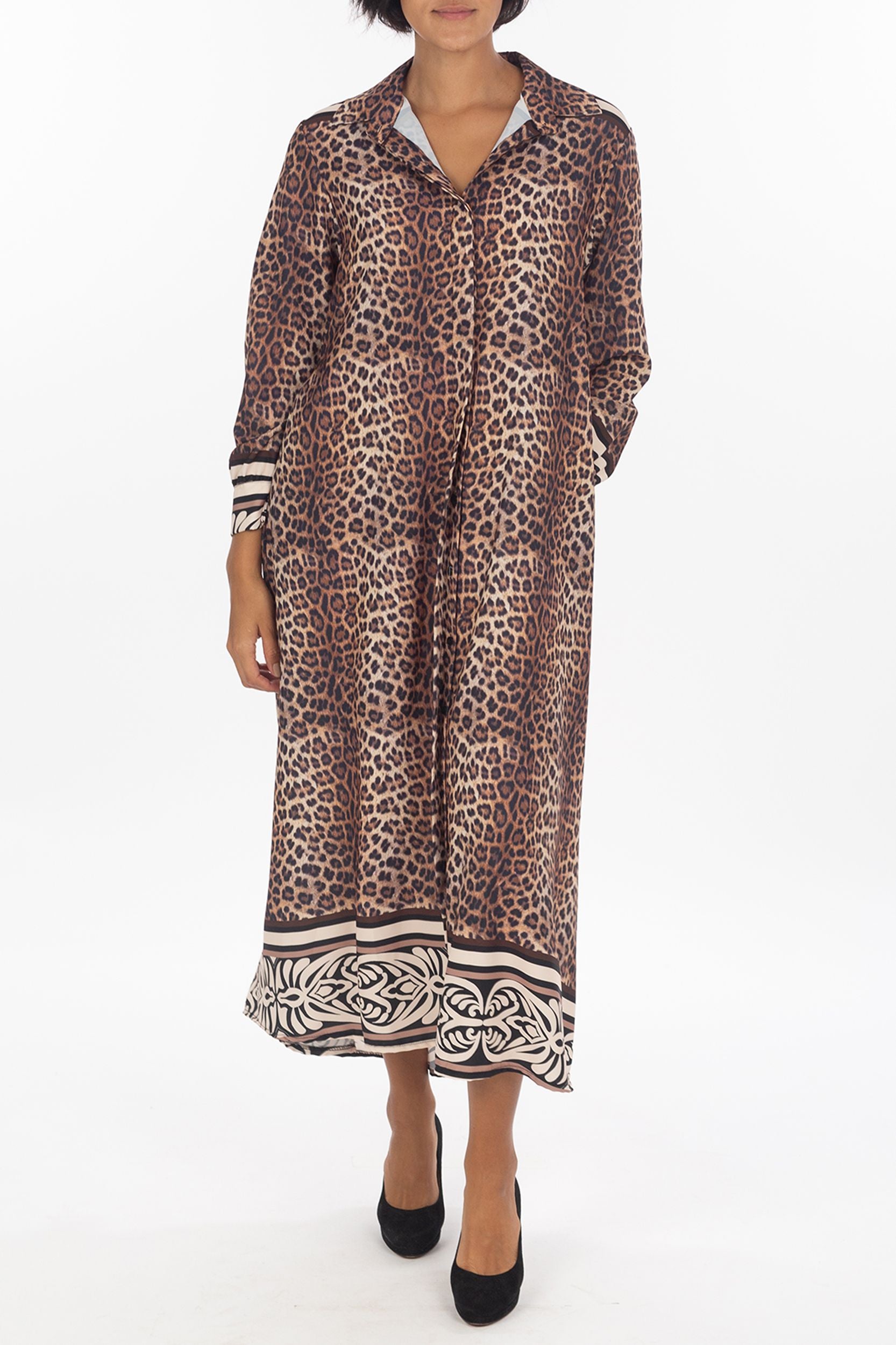 Maxi-robe avec Motif léopard