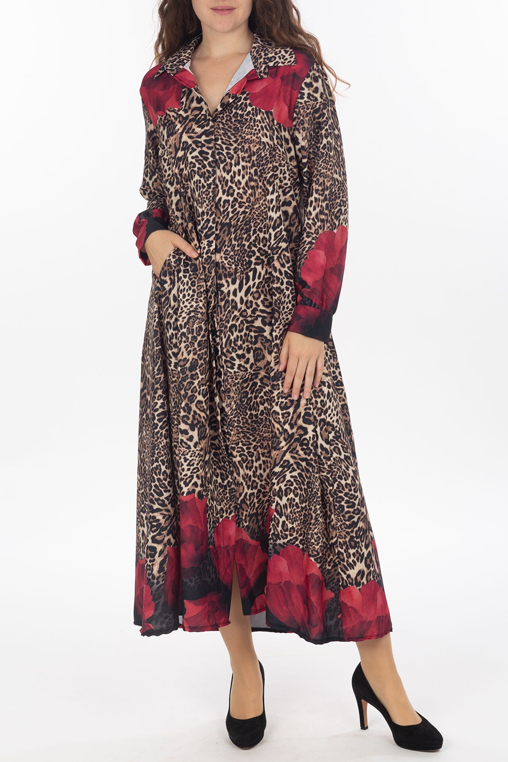 Maxi abito Con Leo e Blumen-Print