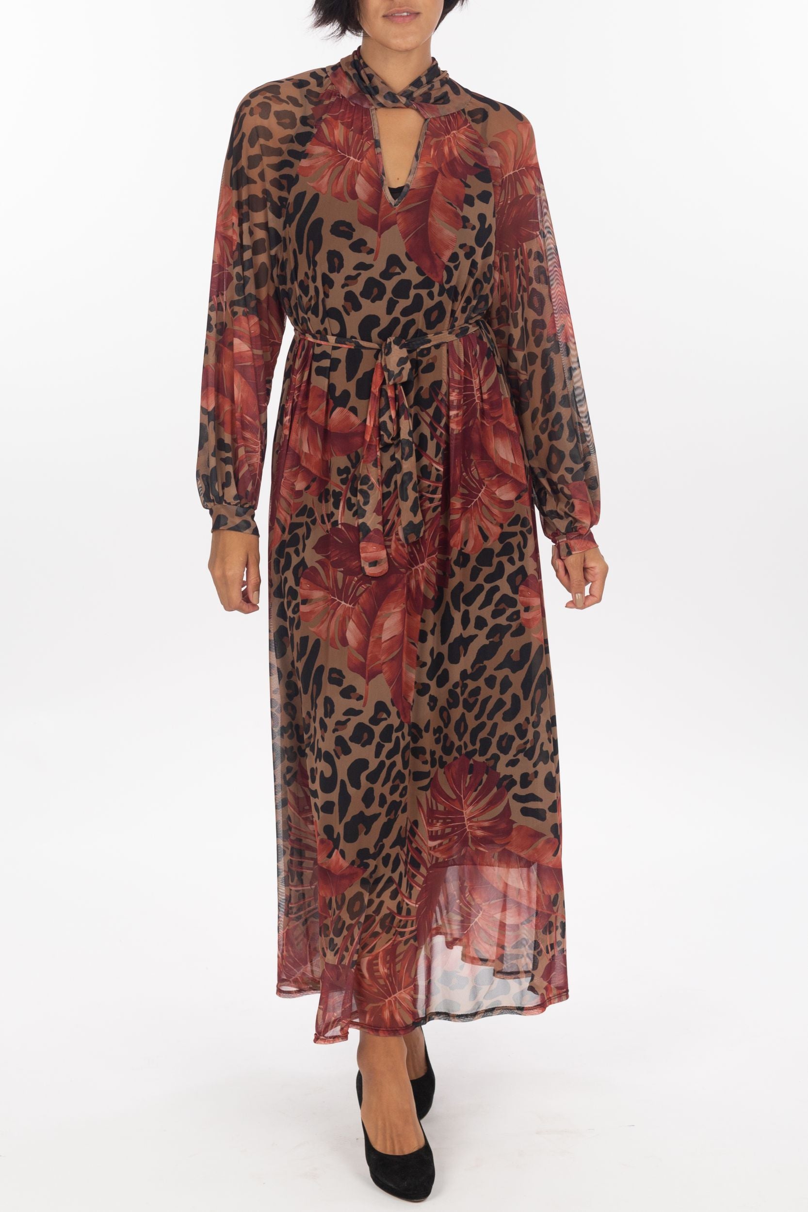 Maxi-robe dans le tropical Motif