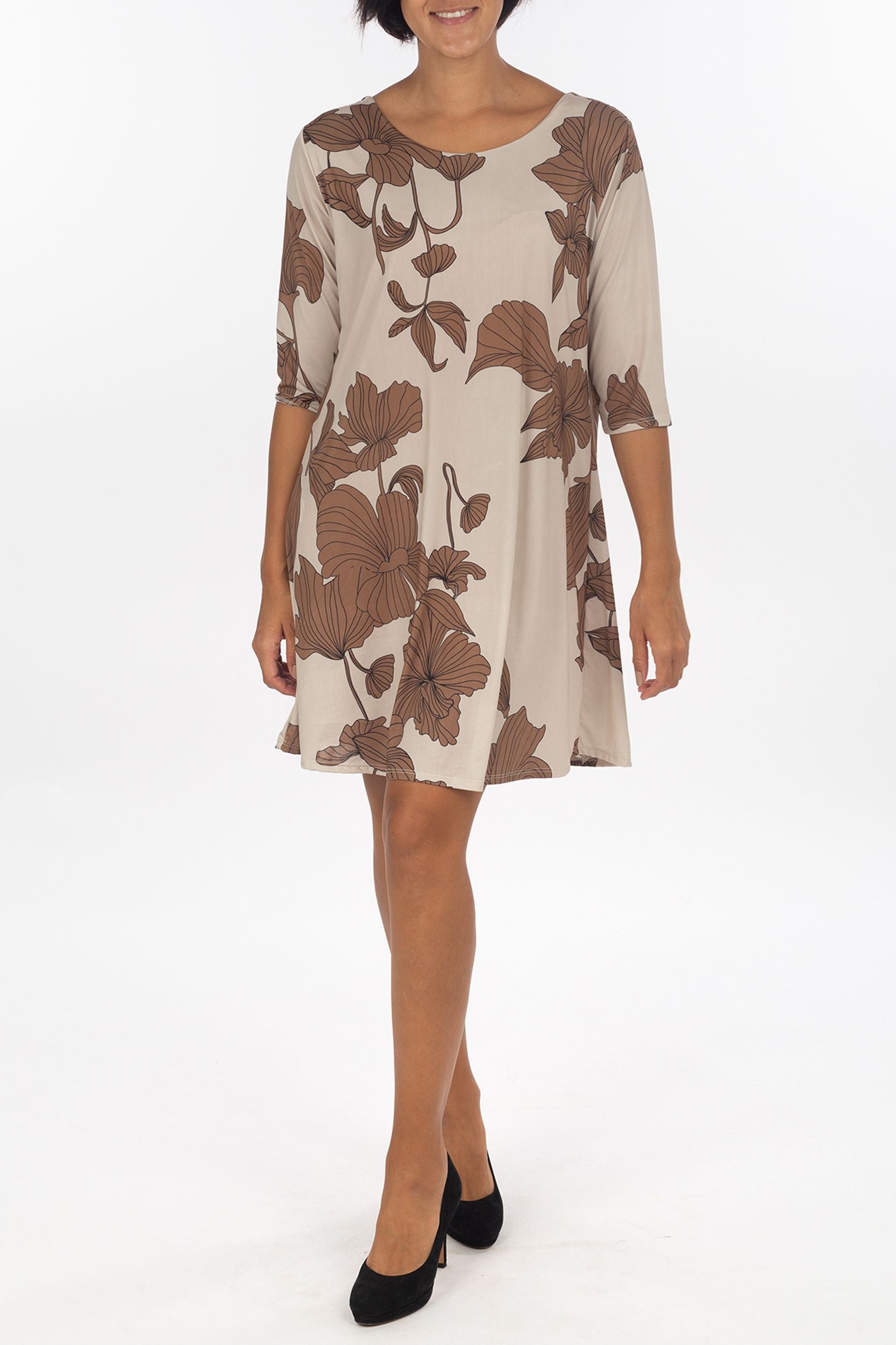 Floral dress with back neckline