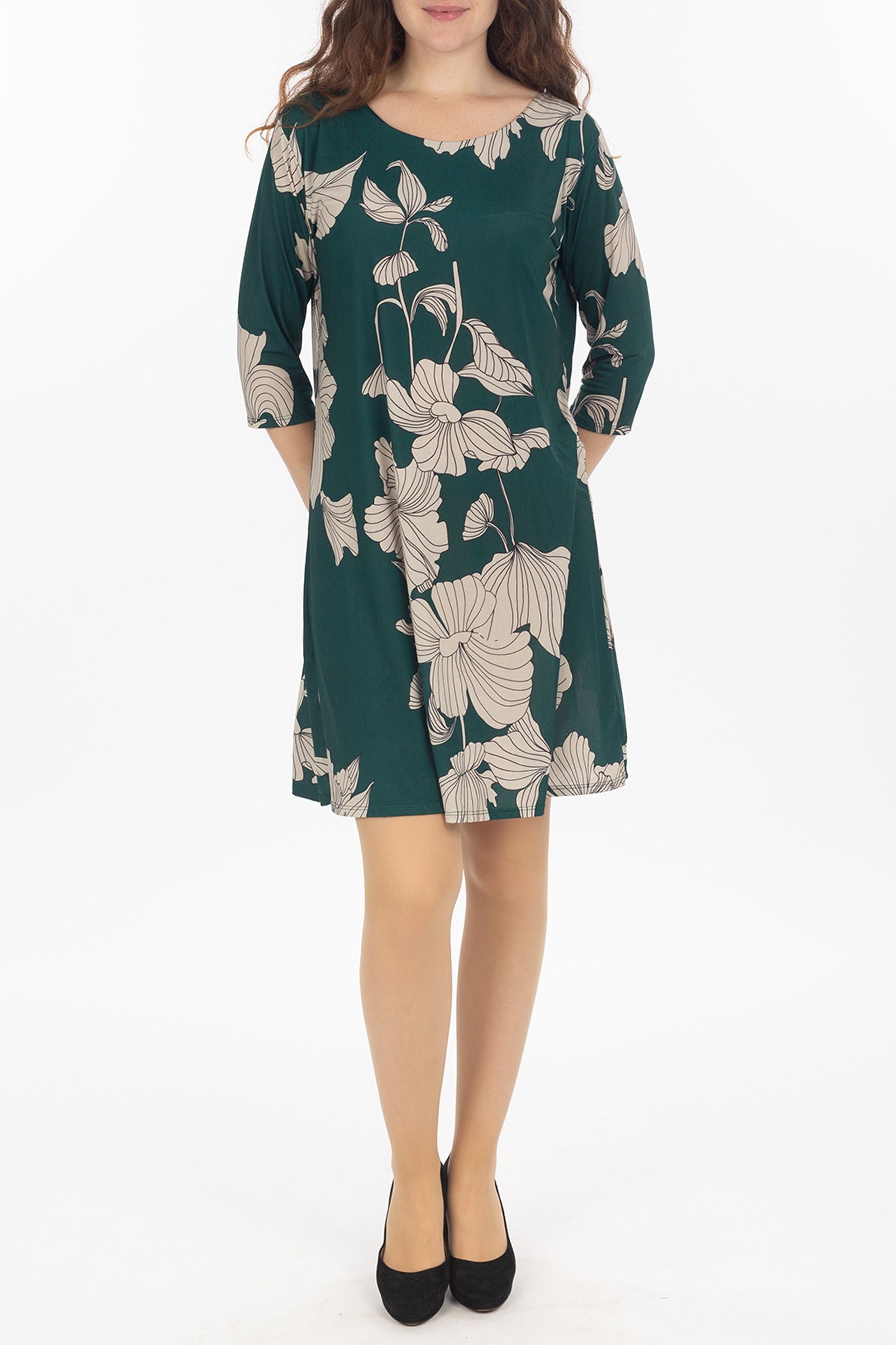 Floral dress with back neckline