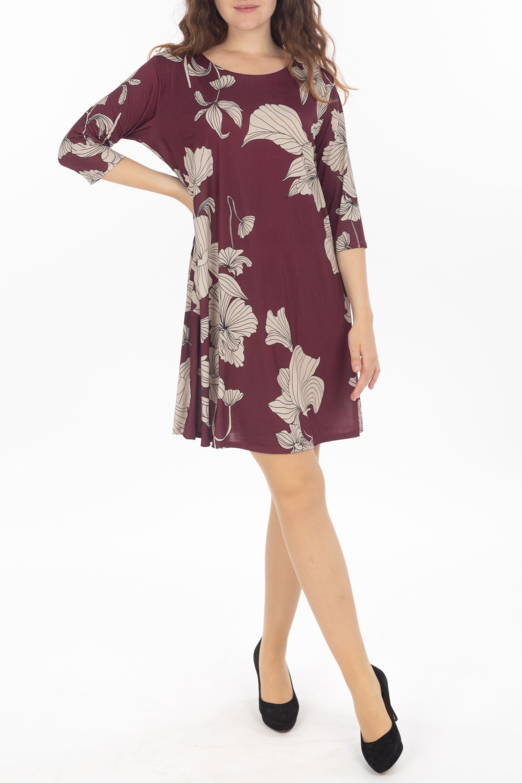 Floral dress with back neckline