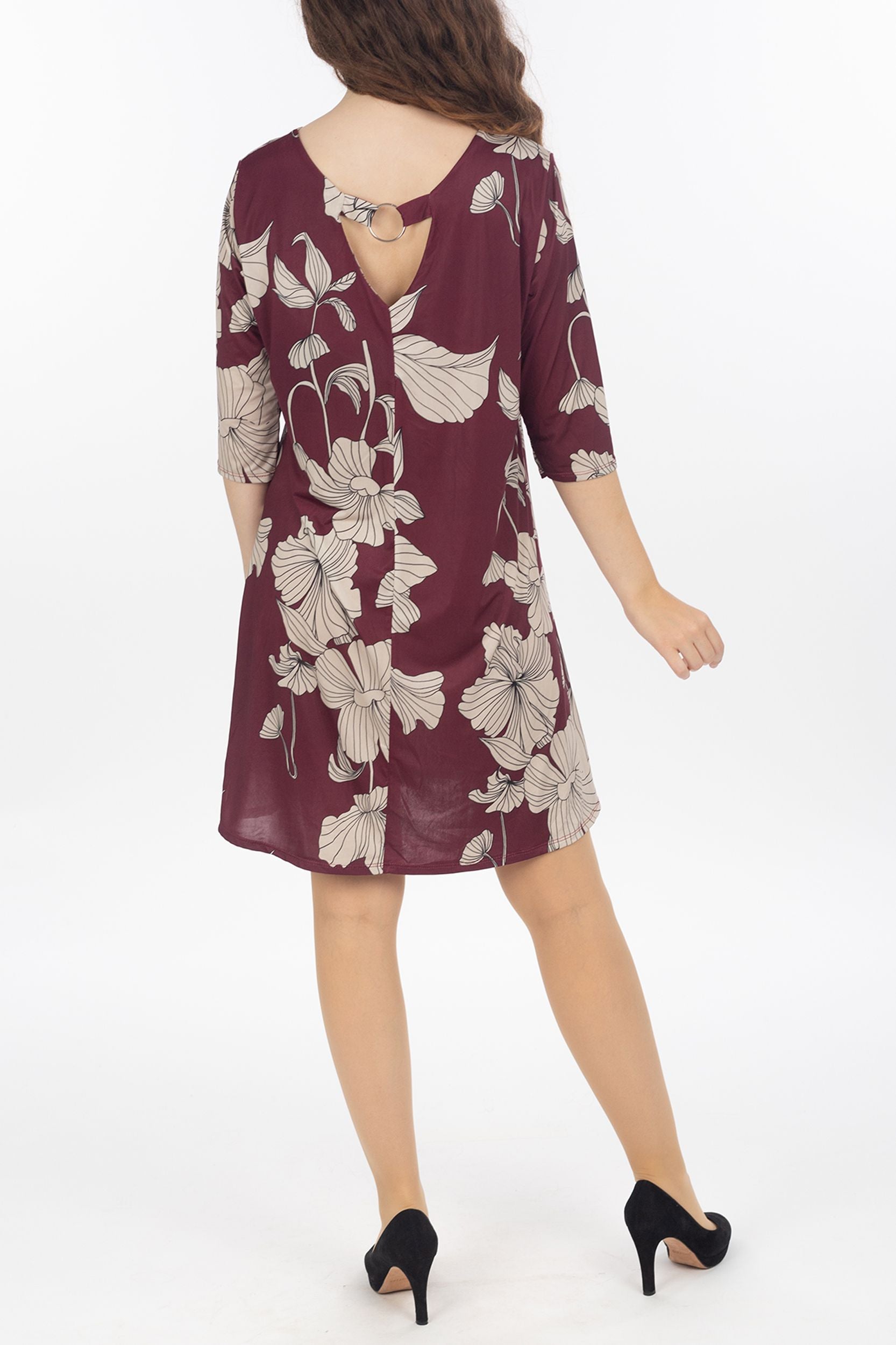 Floral dress with back neckline