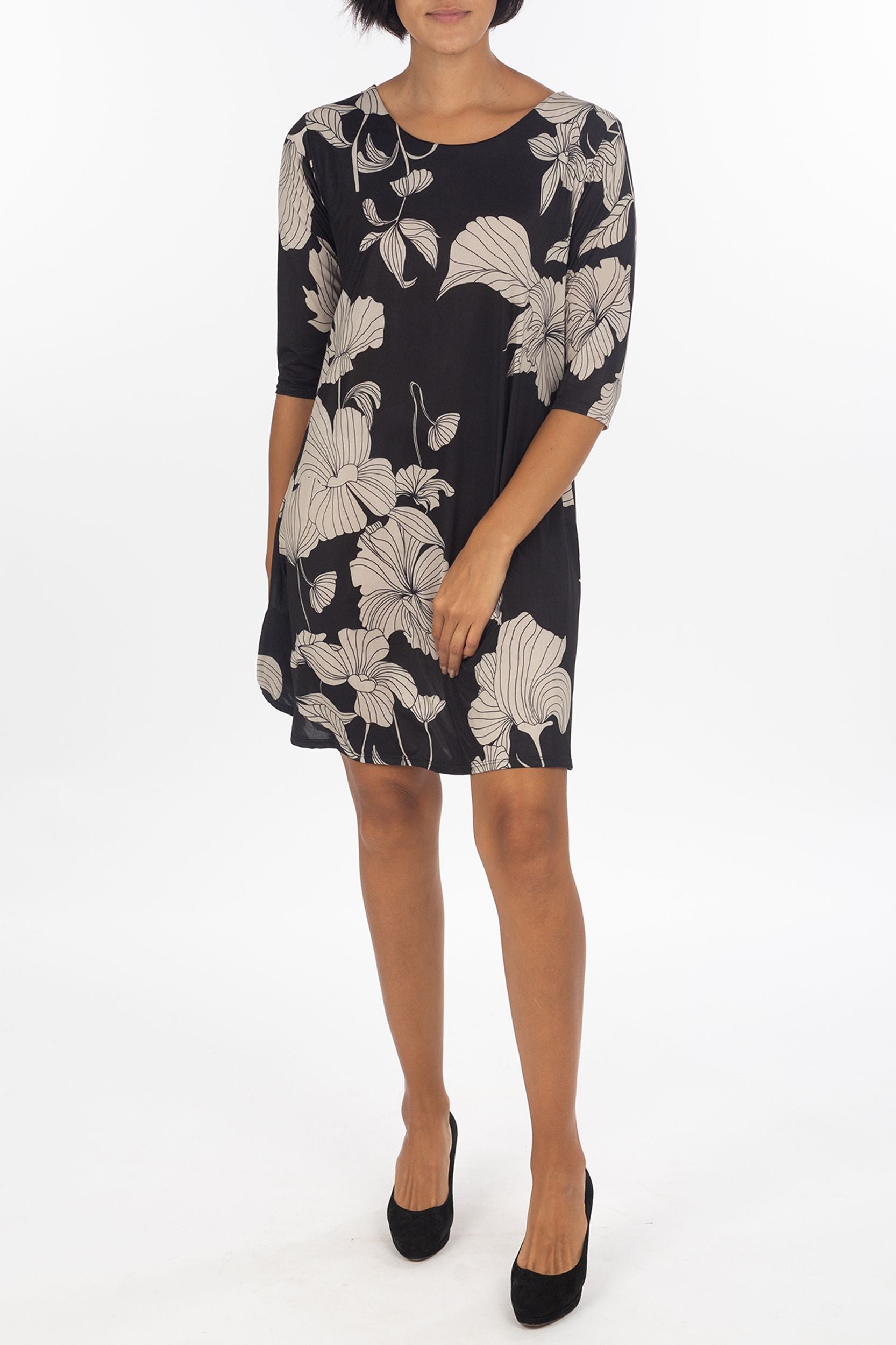 Floral dress with back neckline