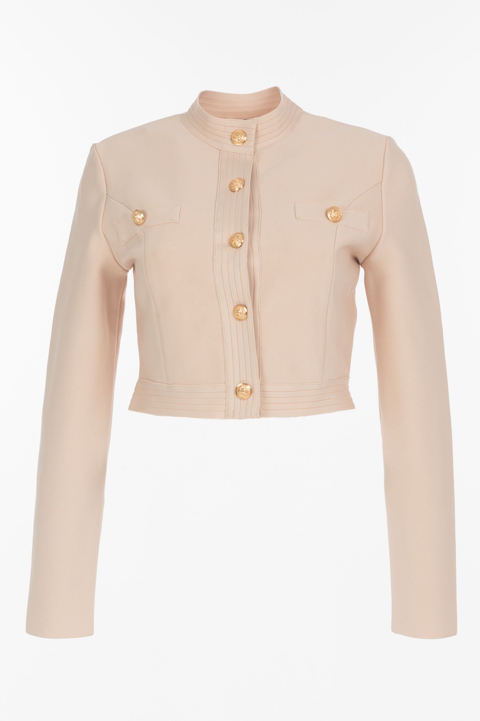 Crop blazer with golden buttons