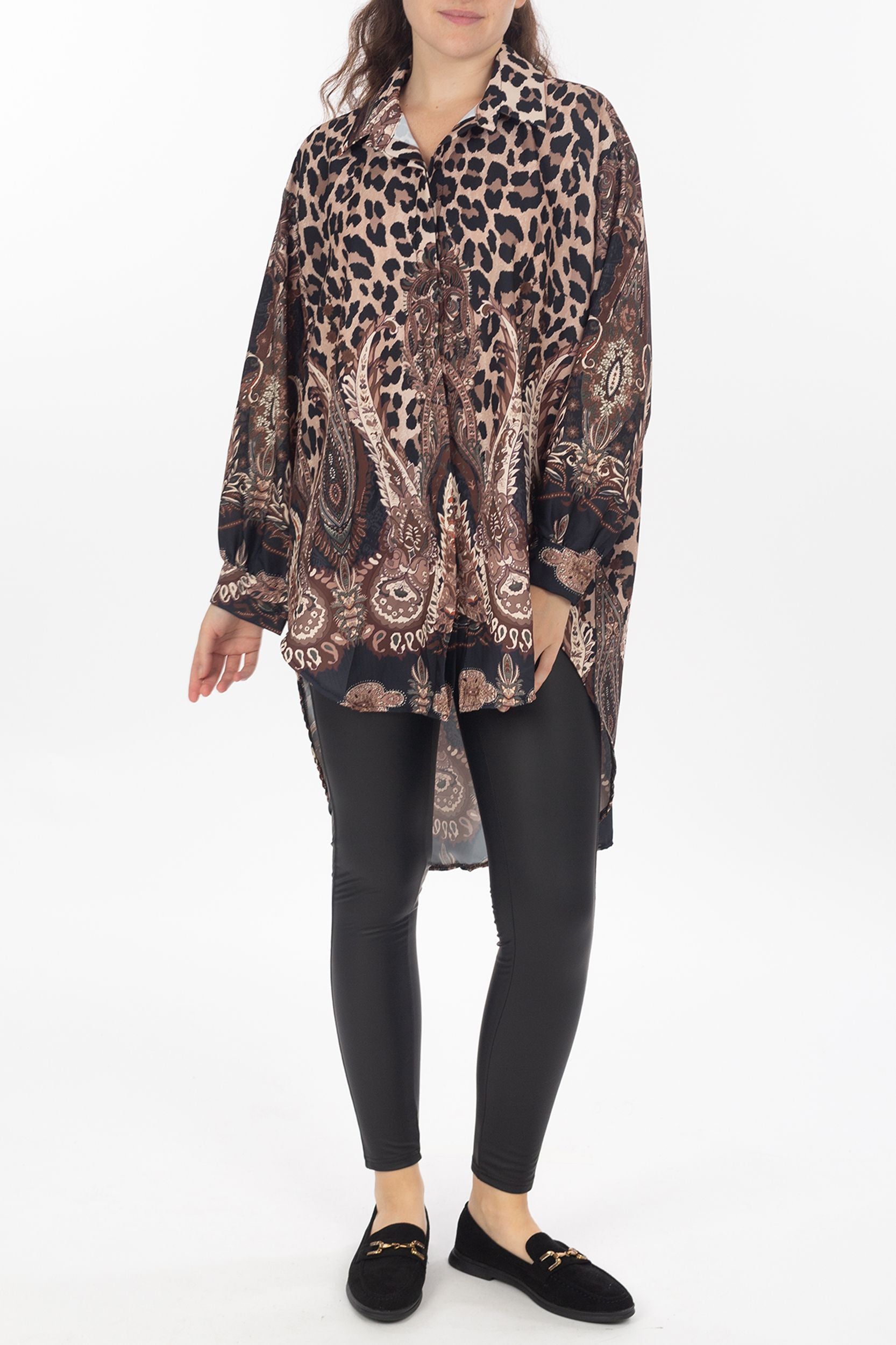 Blouse avec Leo et Paisley Motif