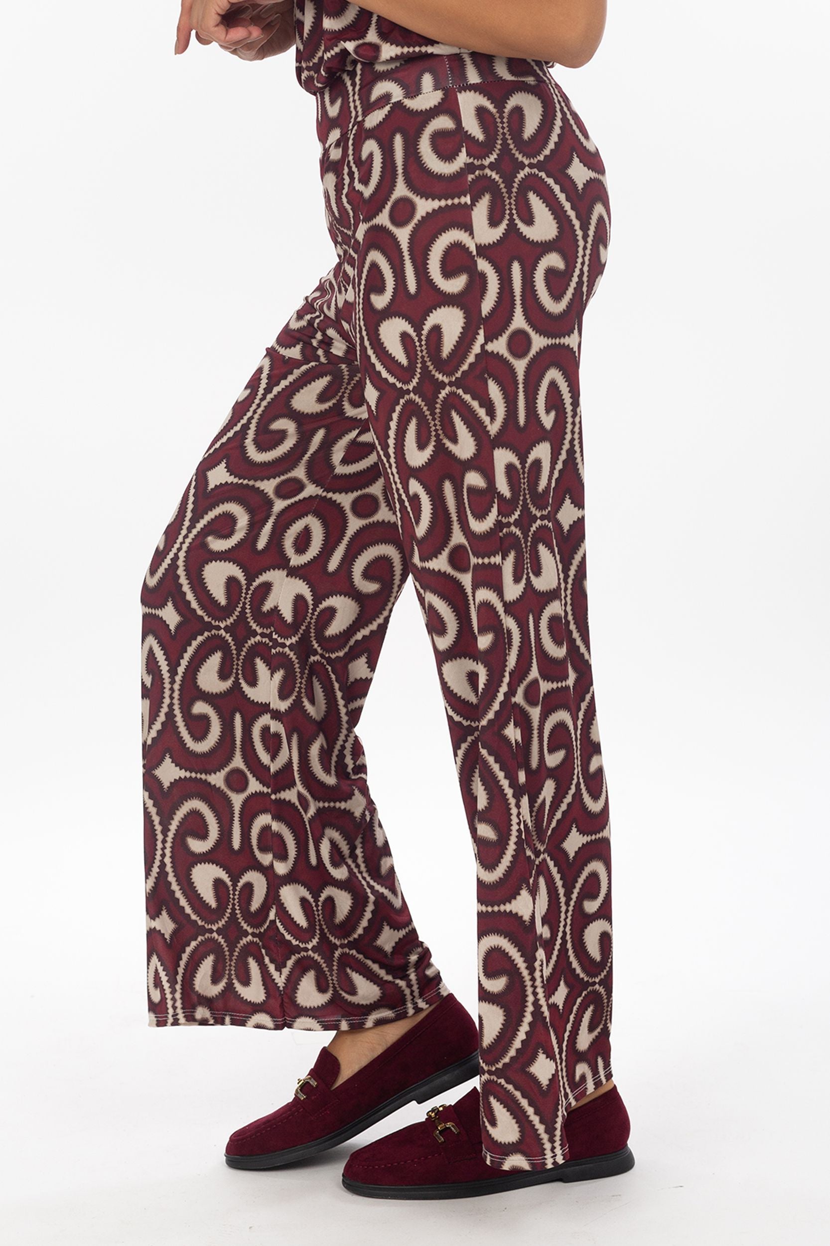 Pantalon de palazzo avec abstrait Motif