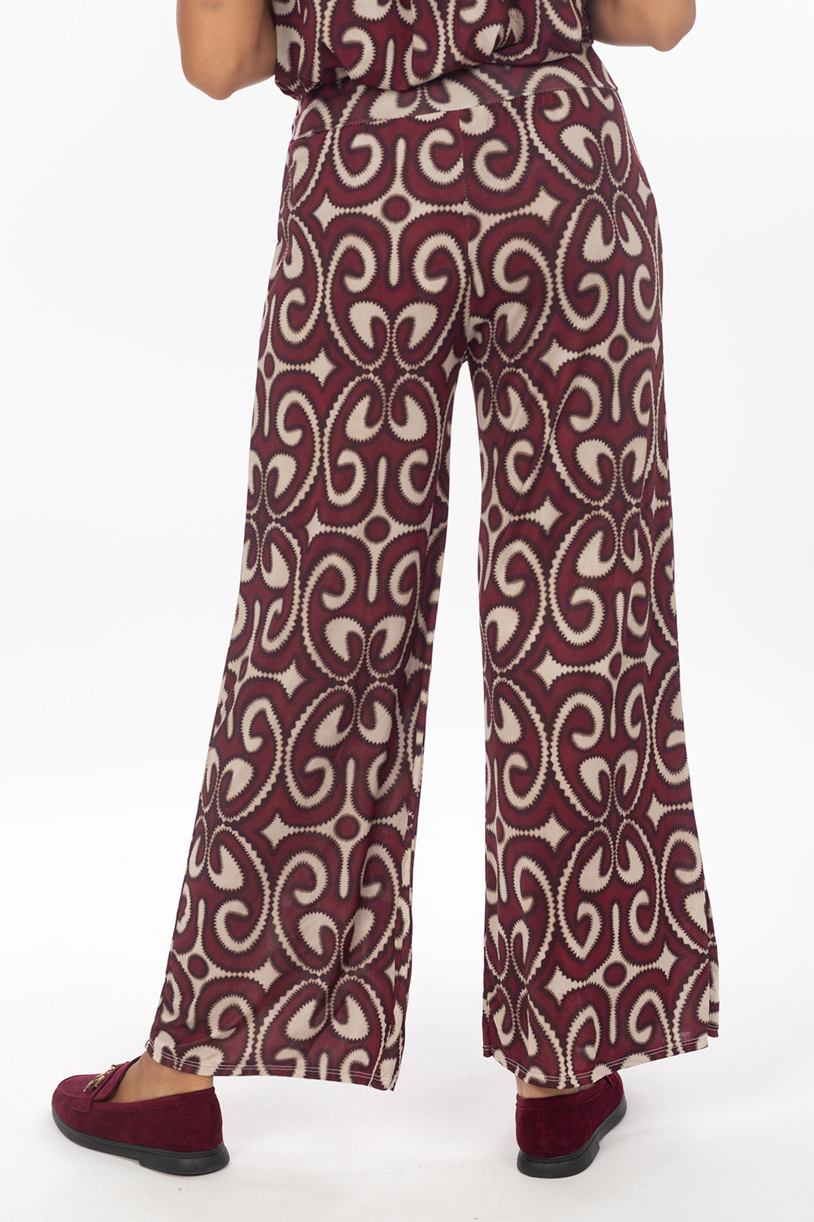 Pantalon de palazzo avec abstrait Motif