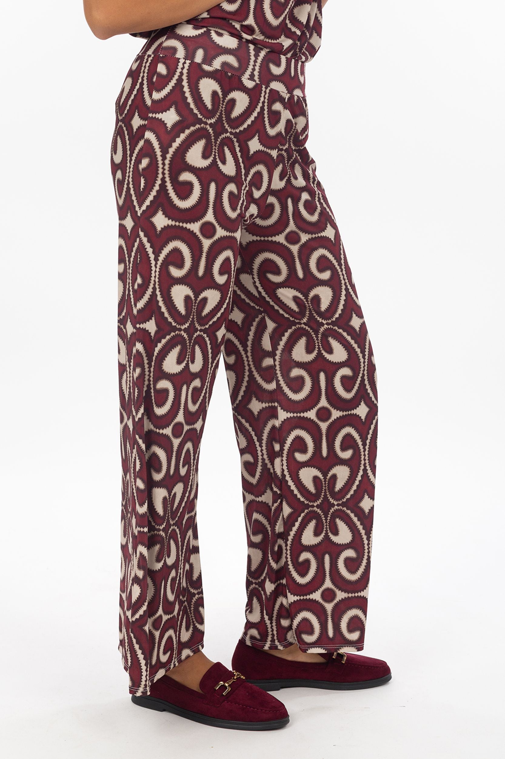 Pantalon de palazzo avec abstrait Motif