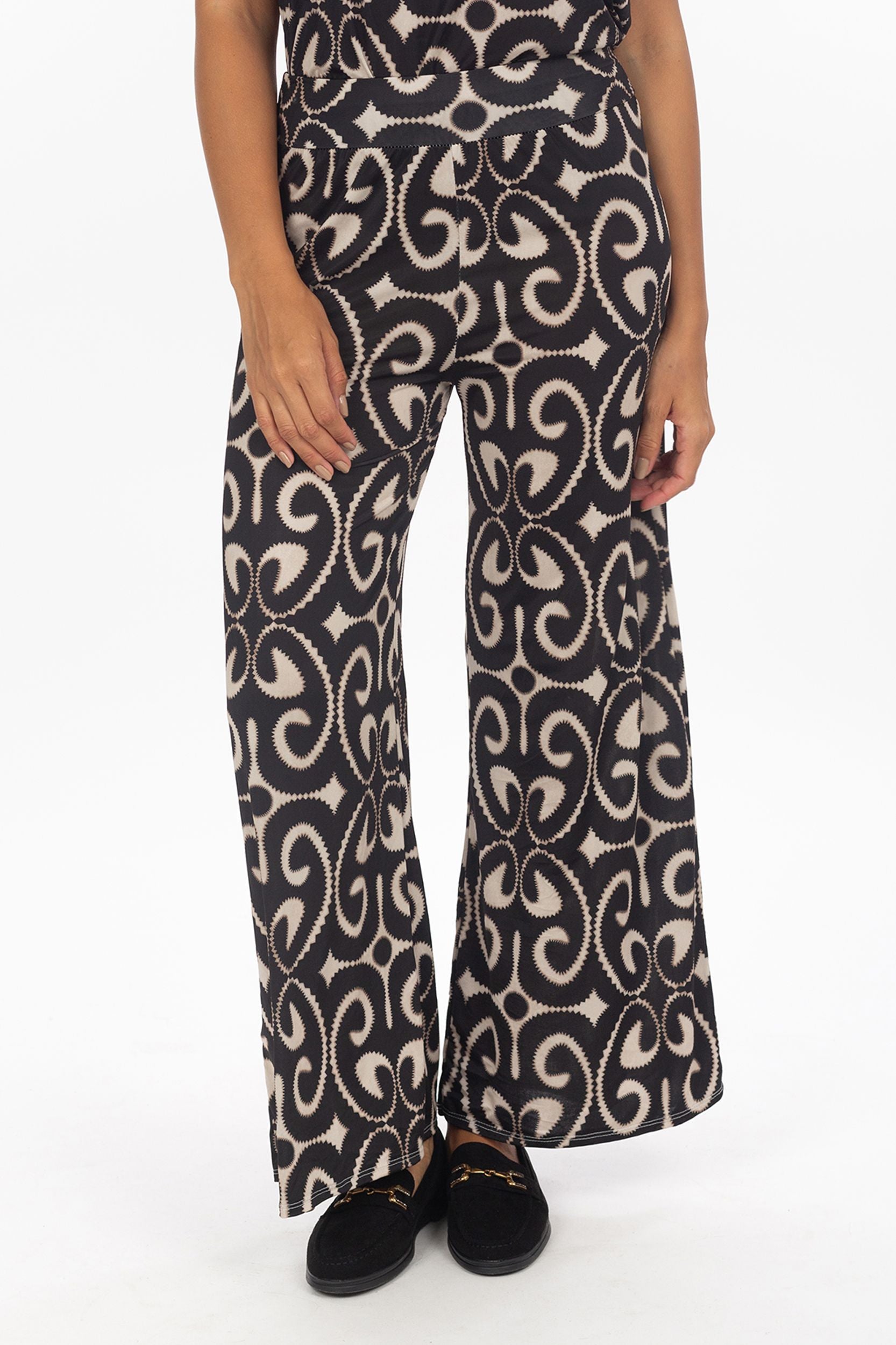 Pantalon de palazzo avec abstrait Motif