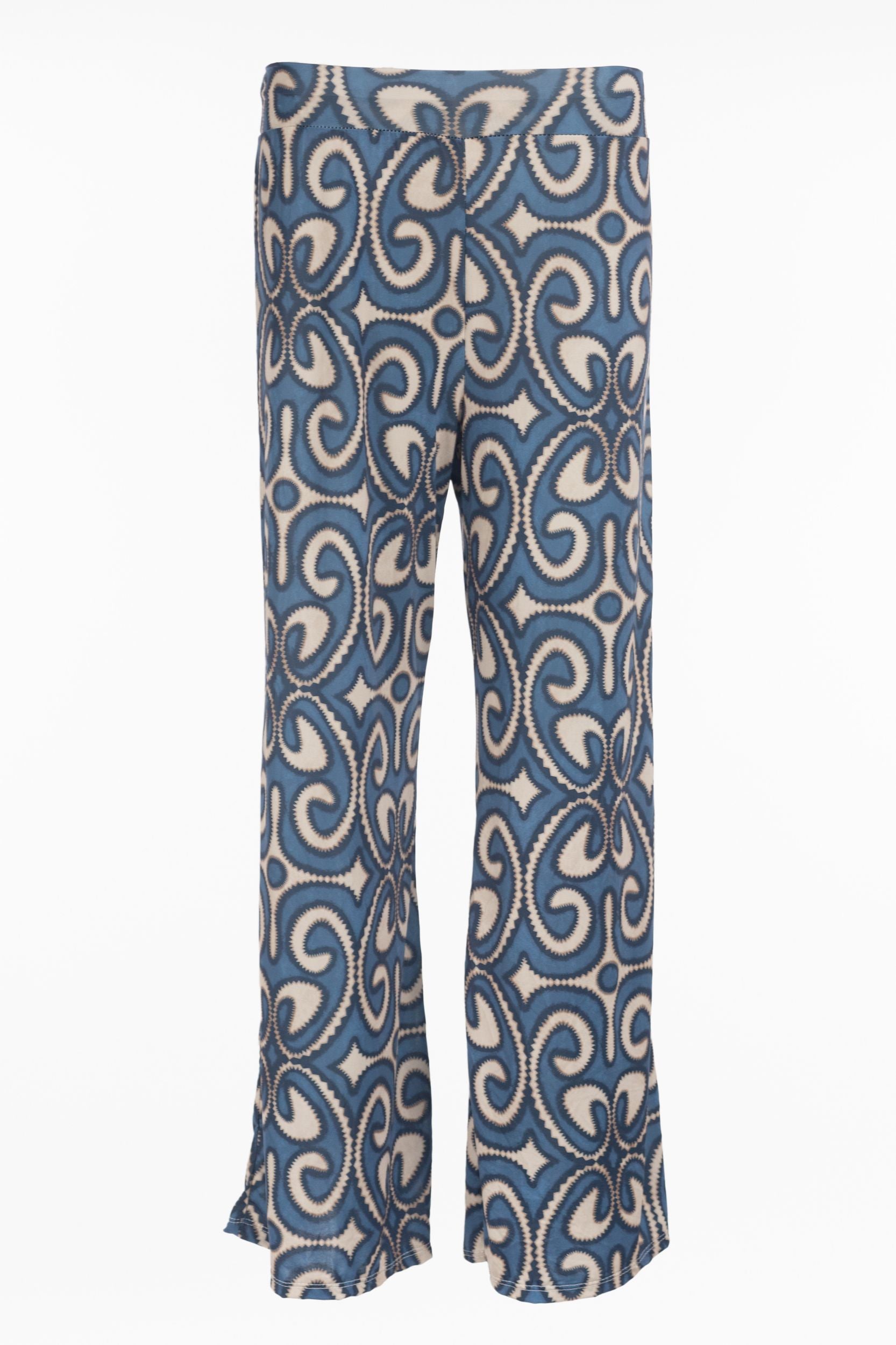 Palazzo pants with an abstract pattern