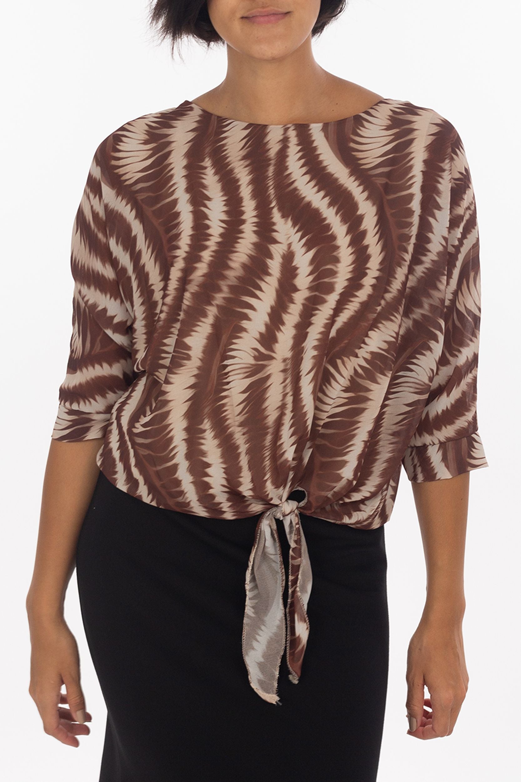 Blouse with a round neckline