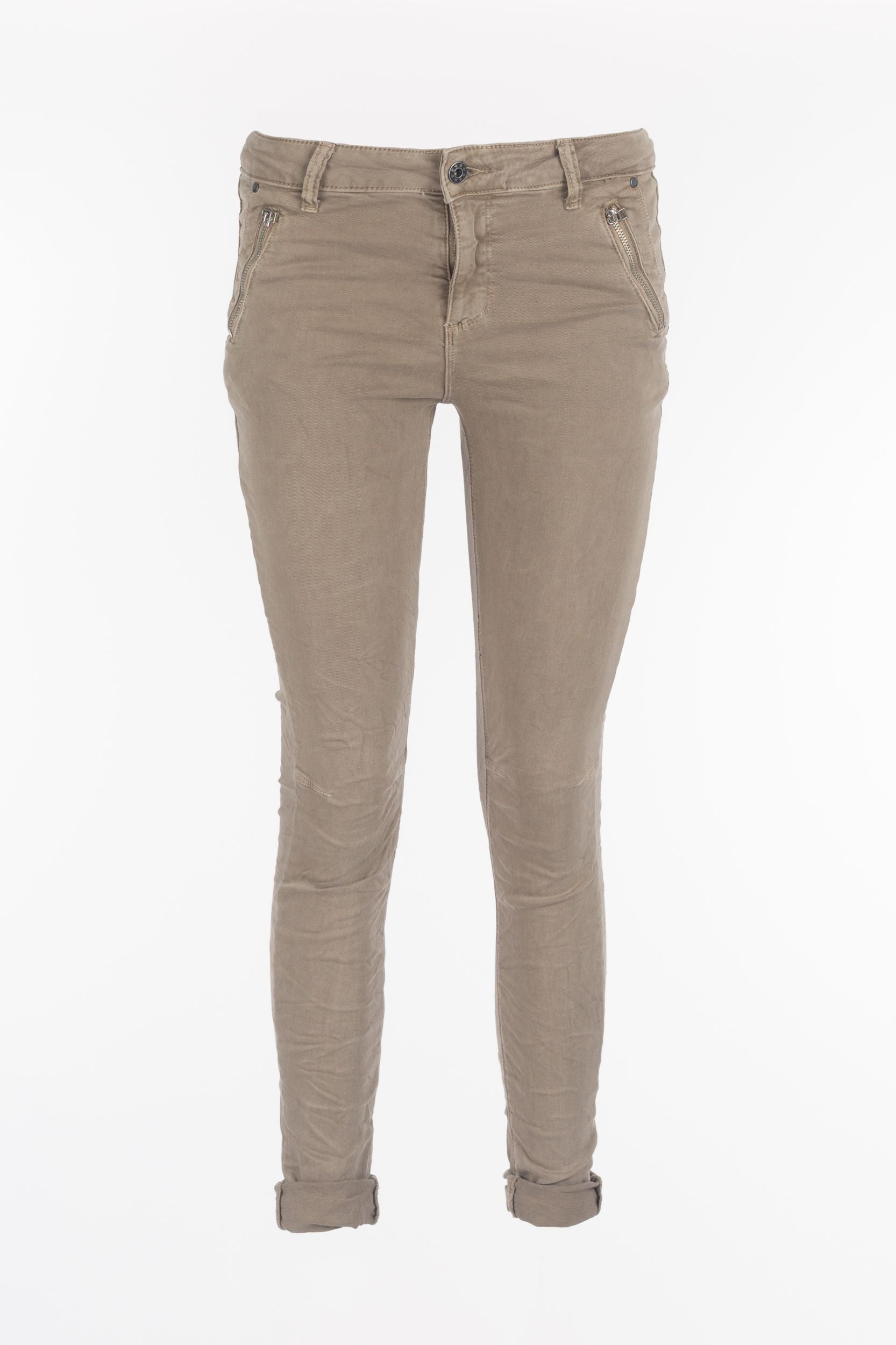 Magere crinkle broek