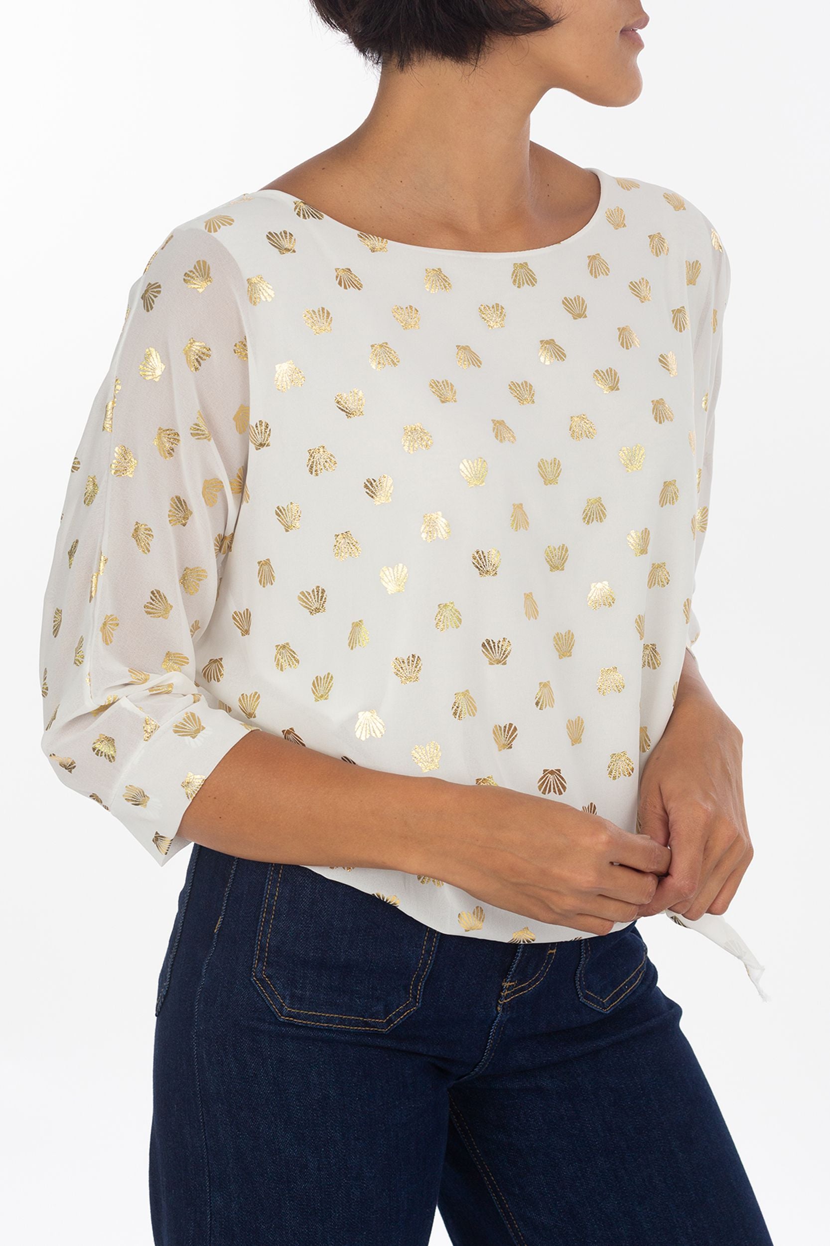 Bluse mit Muschel-Muster