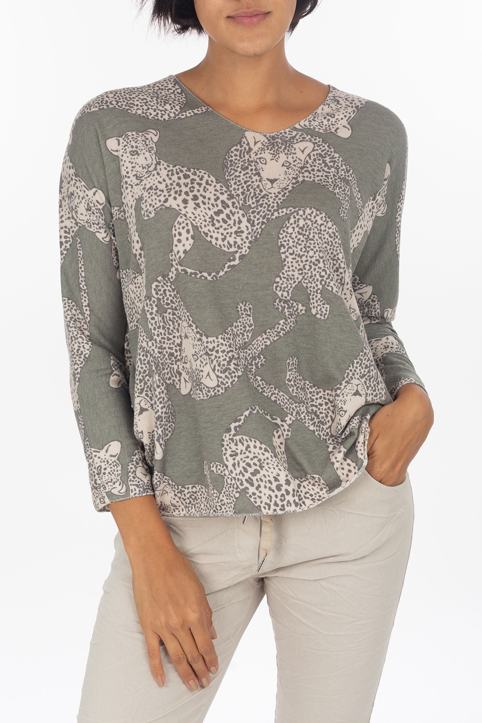 Longsleeve mit Jaguar-Muster