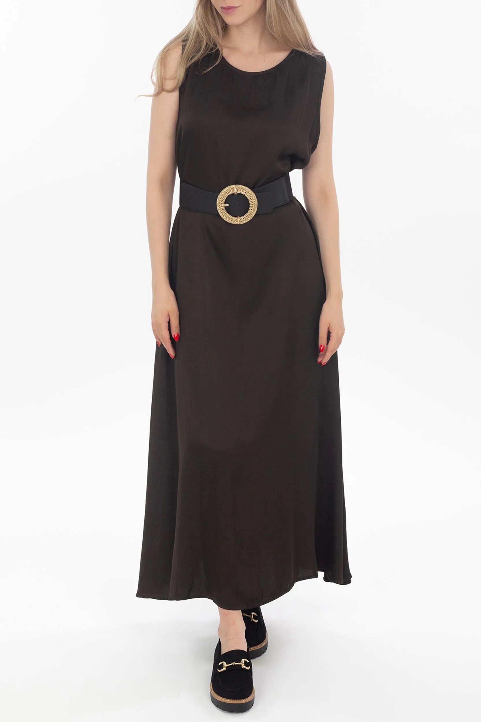 Maxikleid with a circular neckline