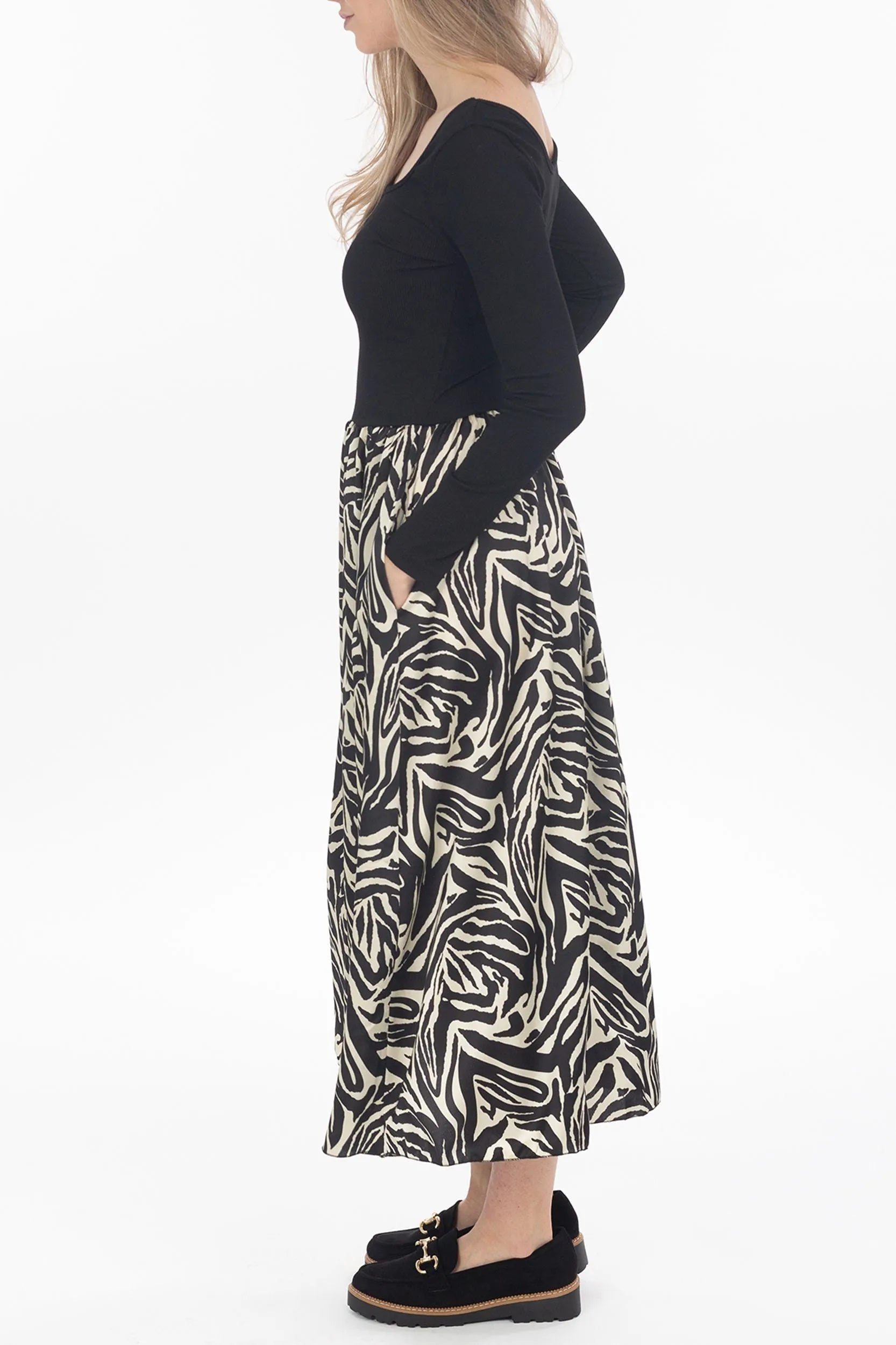 Maxikleid mit Zebra-Muster