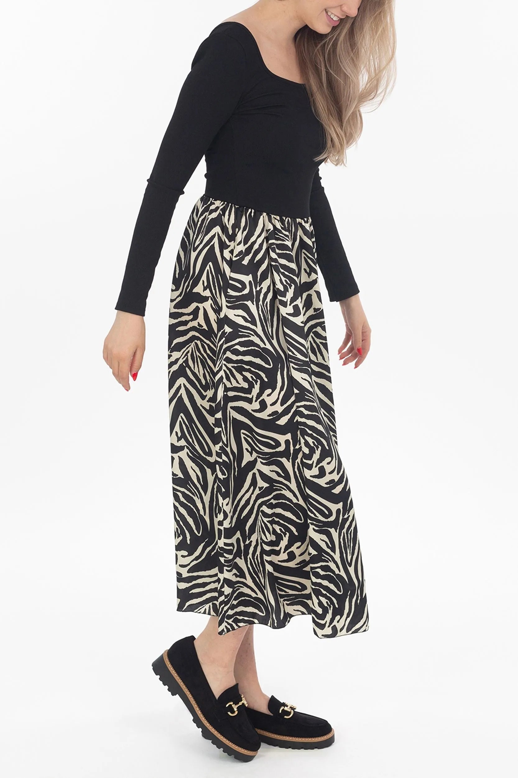 Maxikleid mit Zebra-Muster