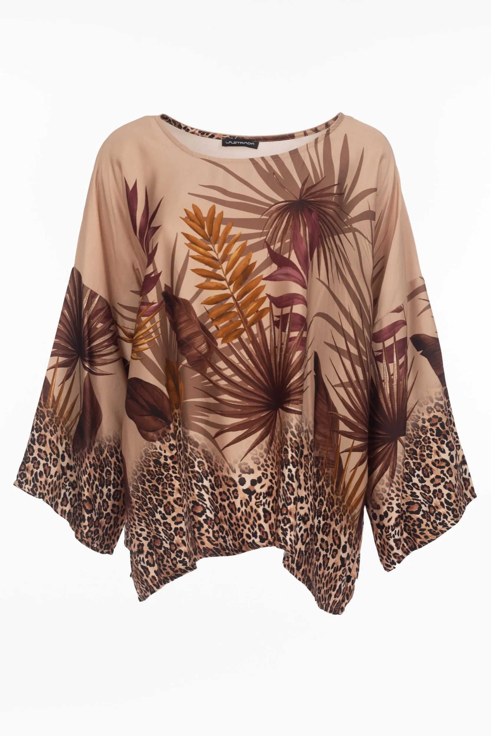 Blouse with tropical and leo pattern