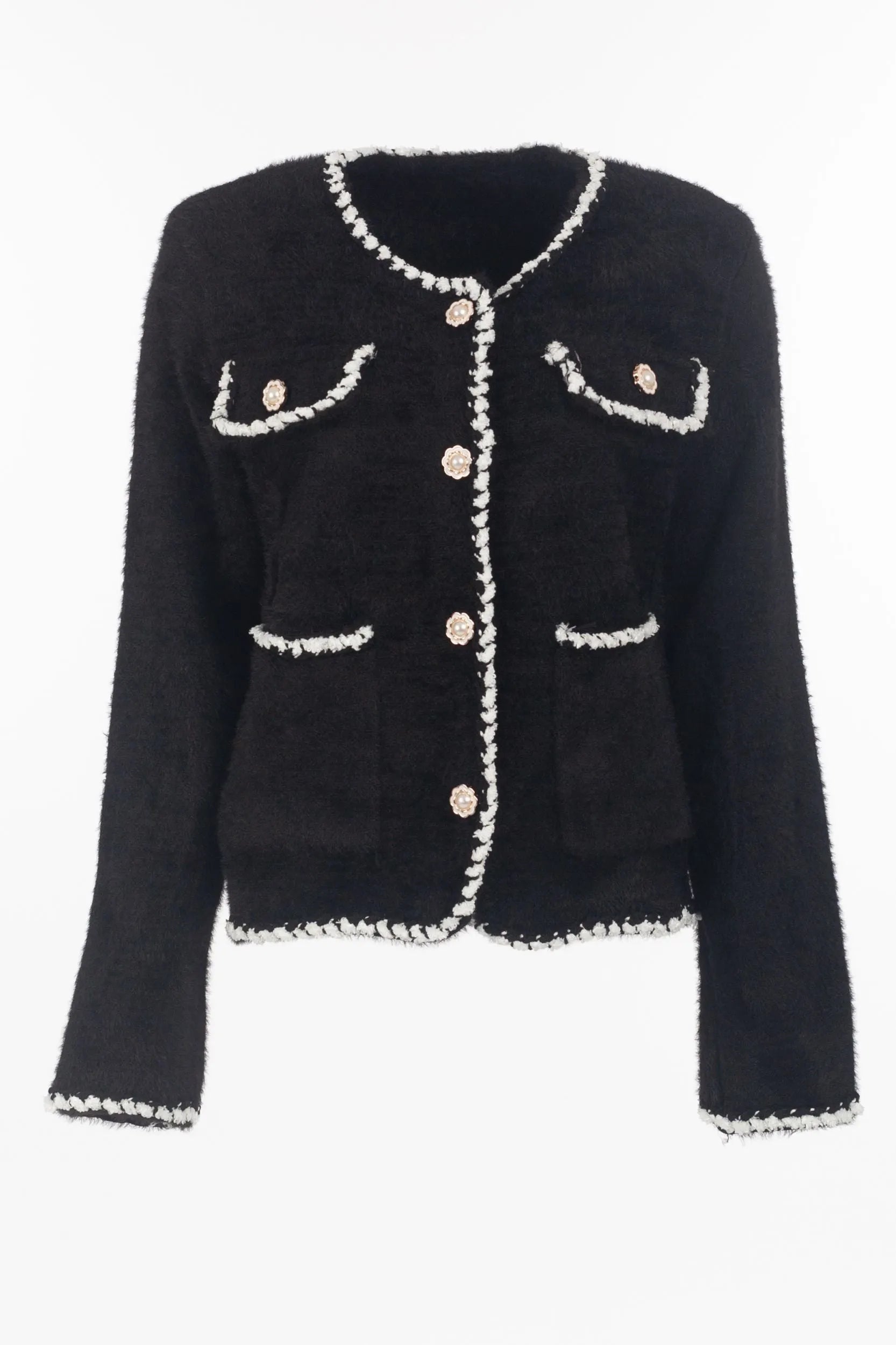 Cardigan con bottoni floreali