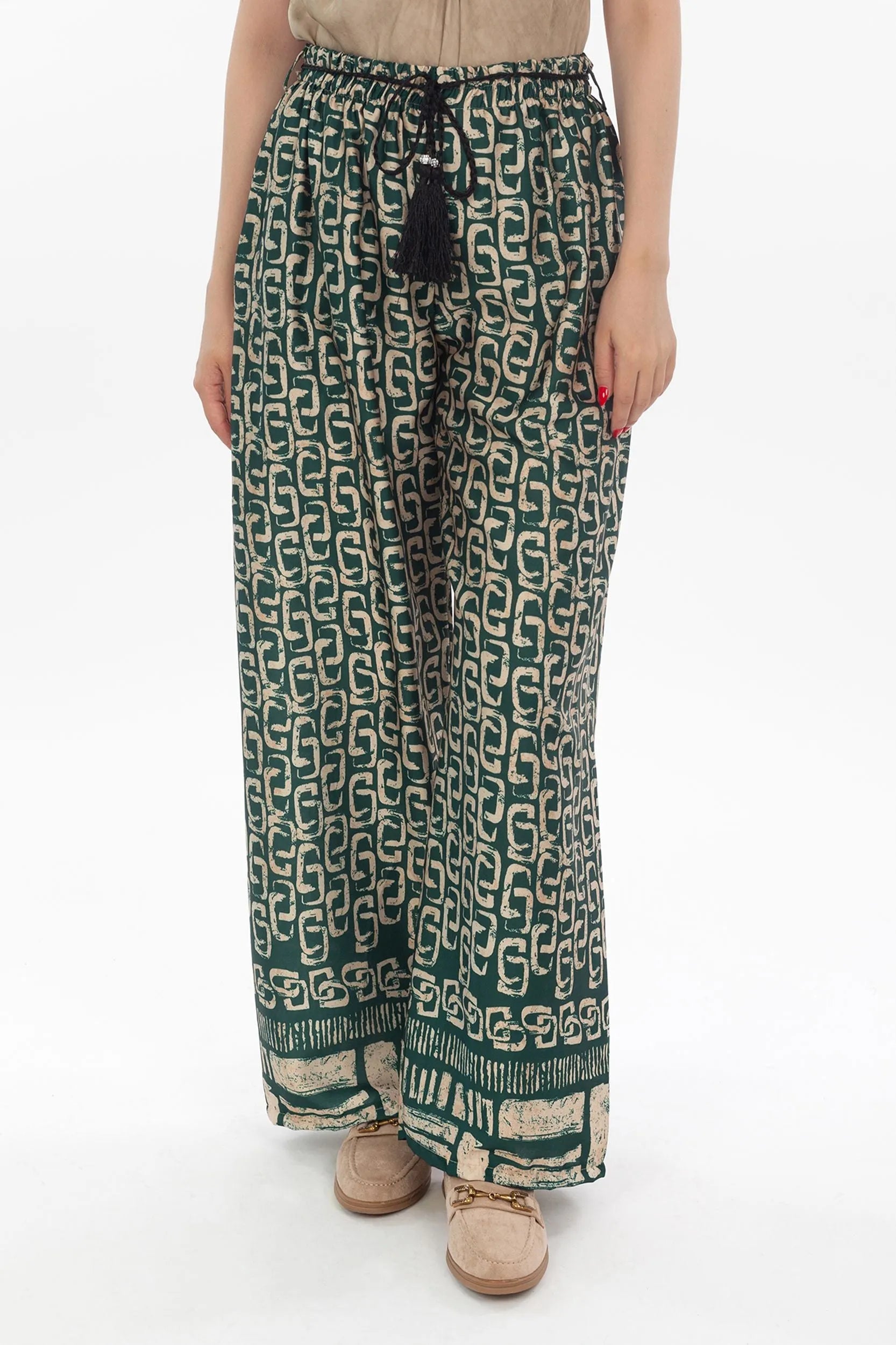 Palazzohose mit All-Over-Print