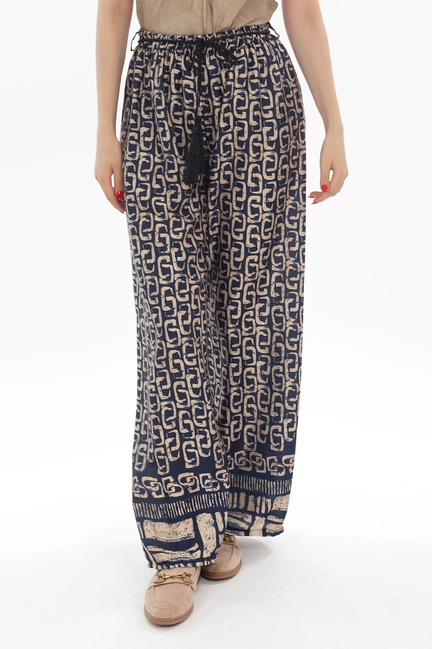 Palazzohose mit All-Over-Print