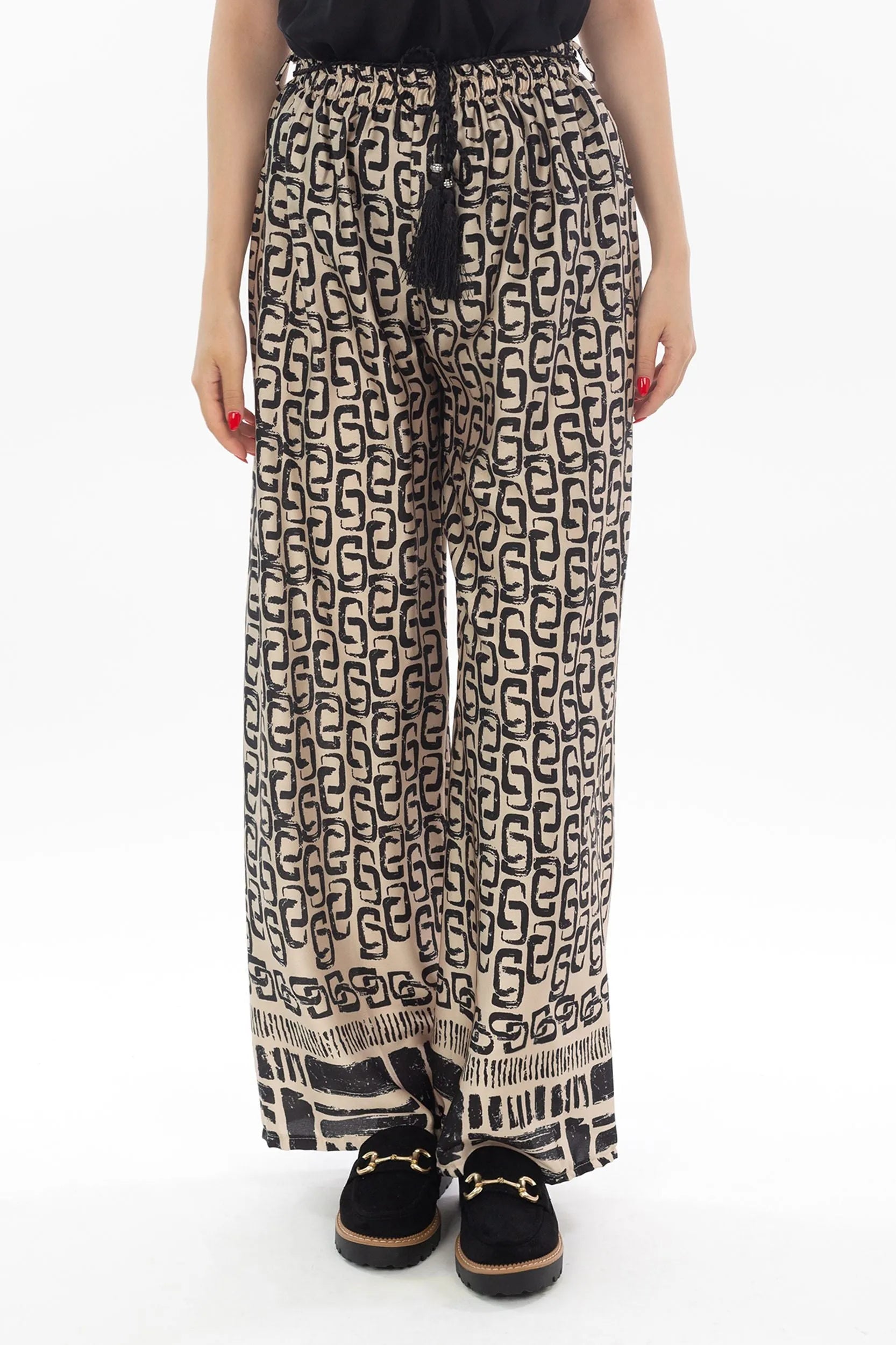 Palazzohose mit All-Over-Print