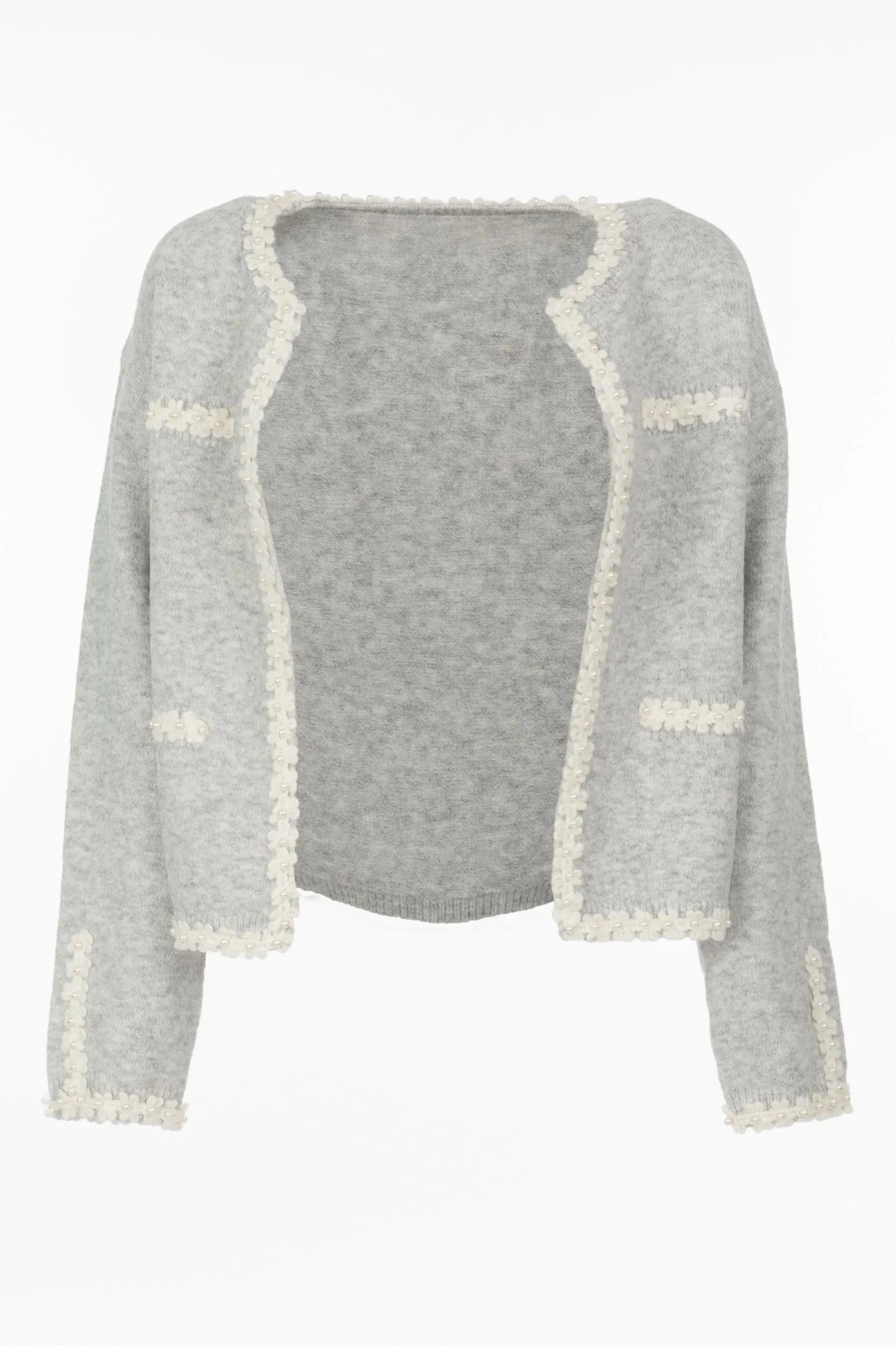 Cardigan con dettagli perle