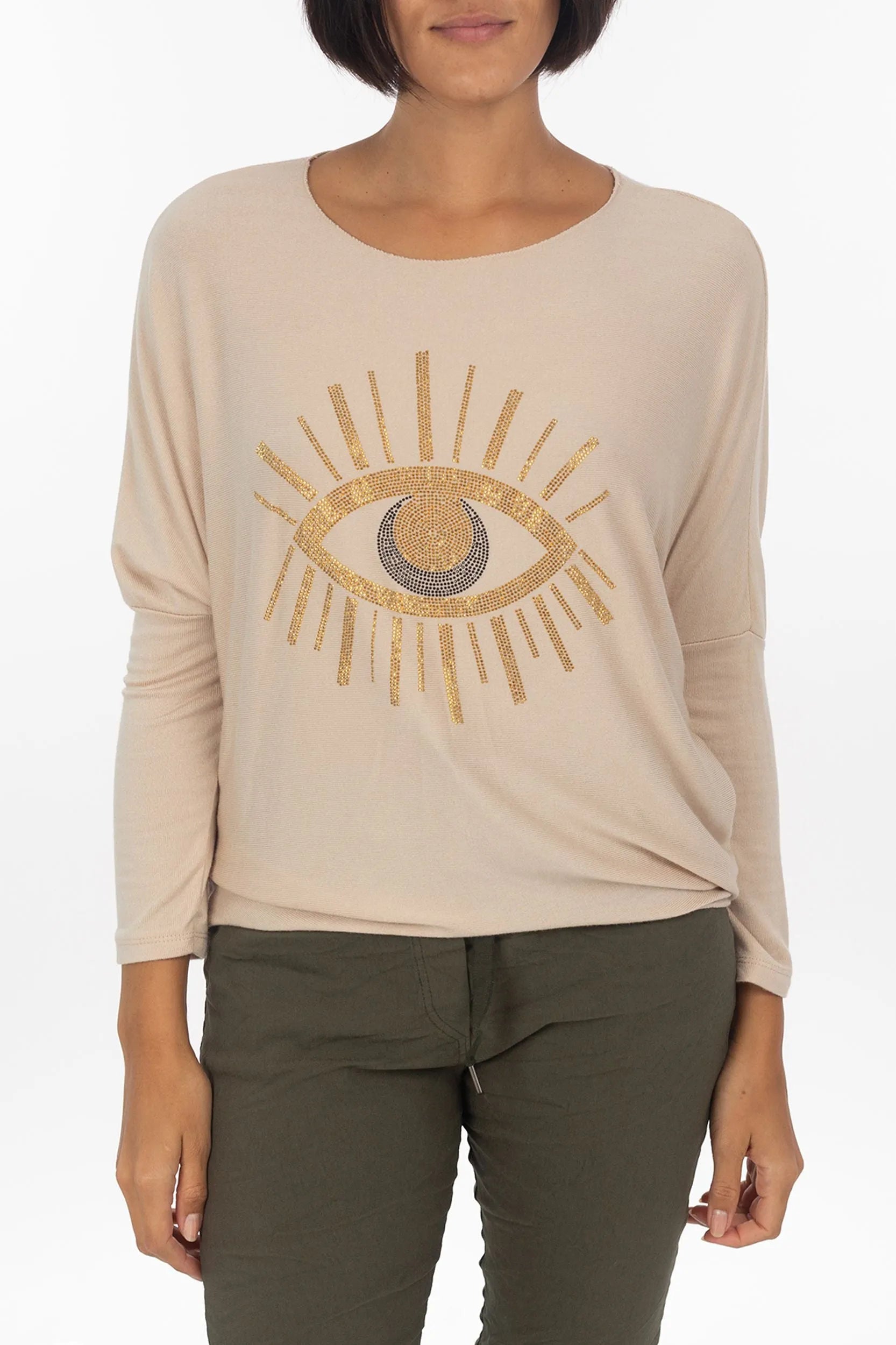 Lighter Knitted sweater with an eye motif