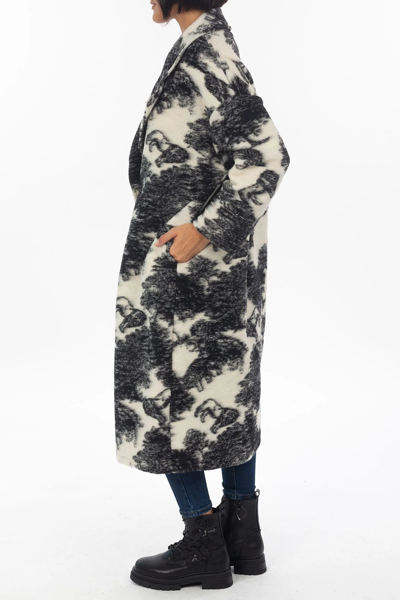 Long coat with all-over print