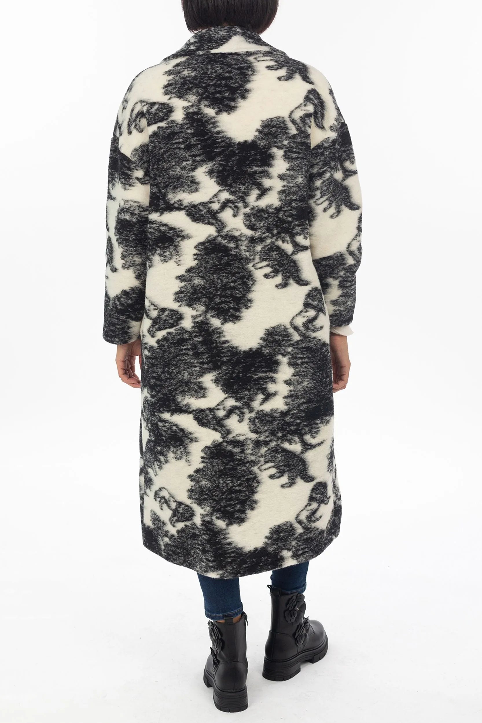 Lange jas met all-over print