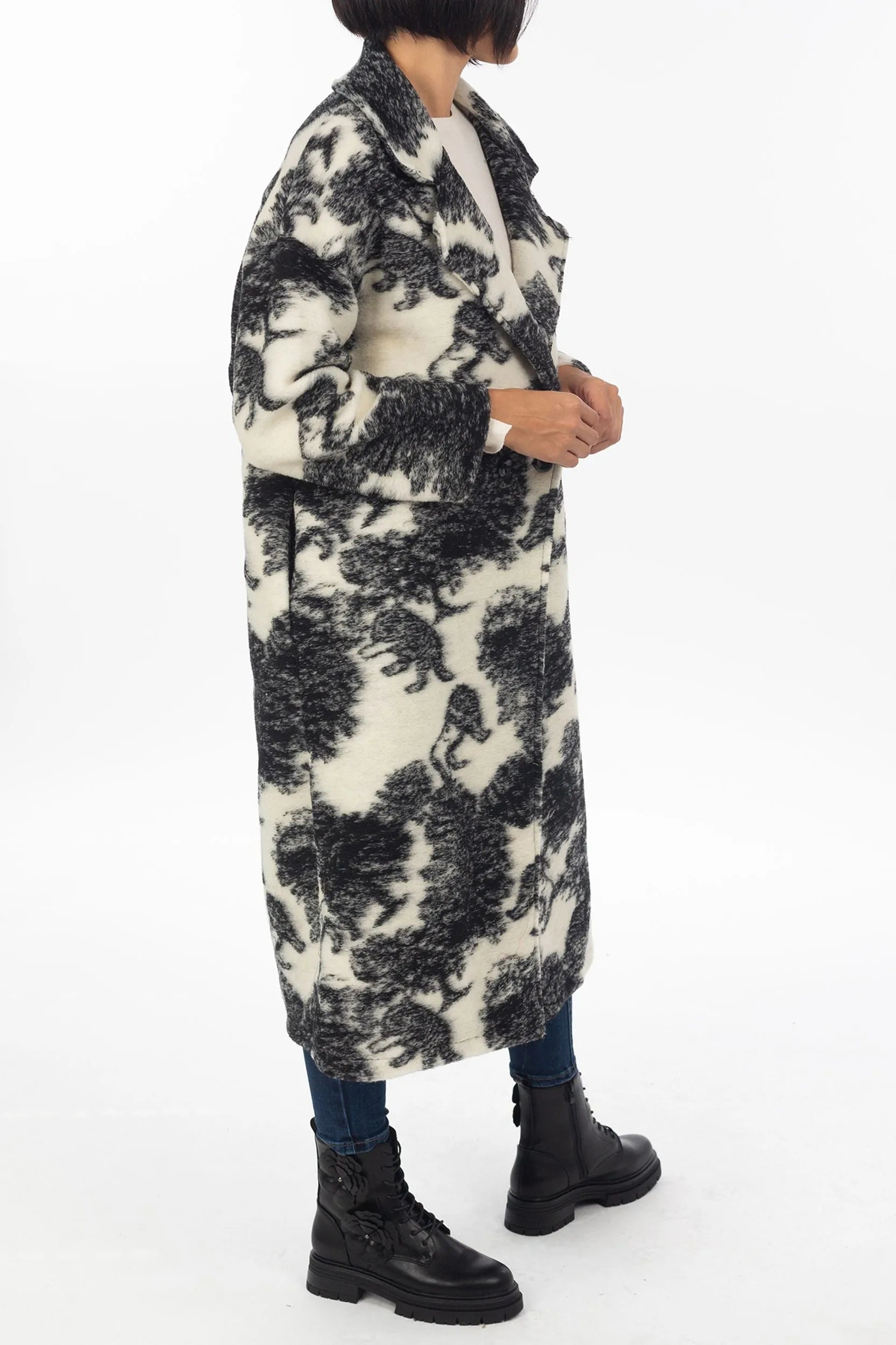 Long coat with all-over print