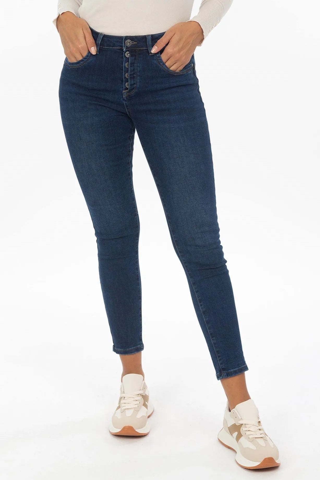 Skinny Jeans mit Button-Fly