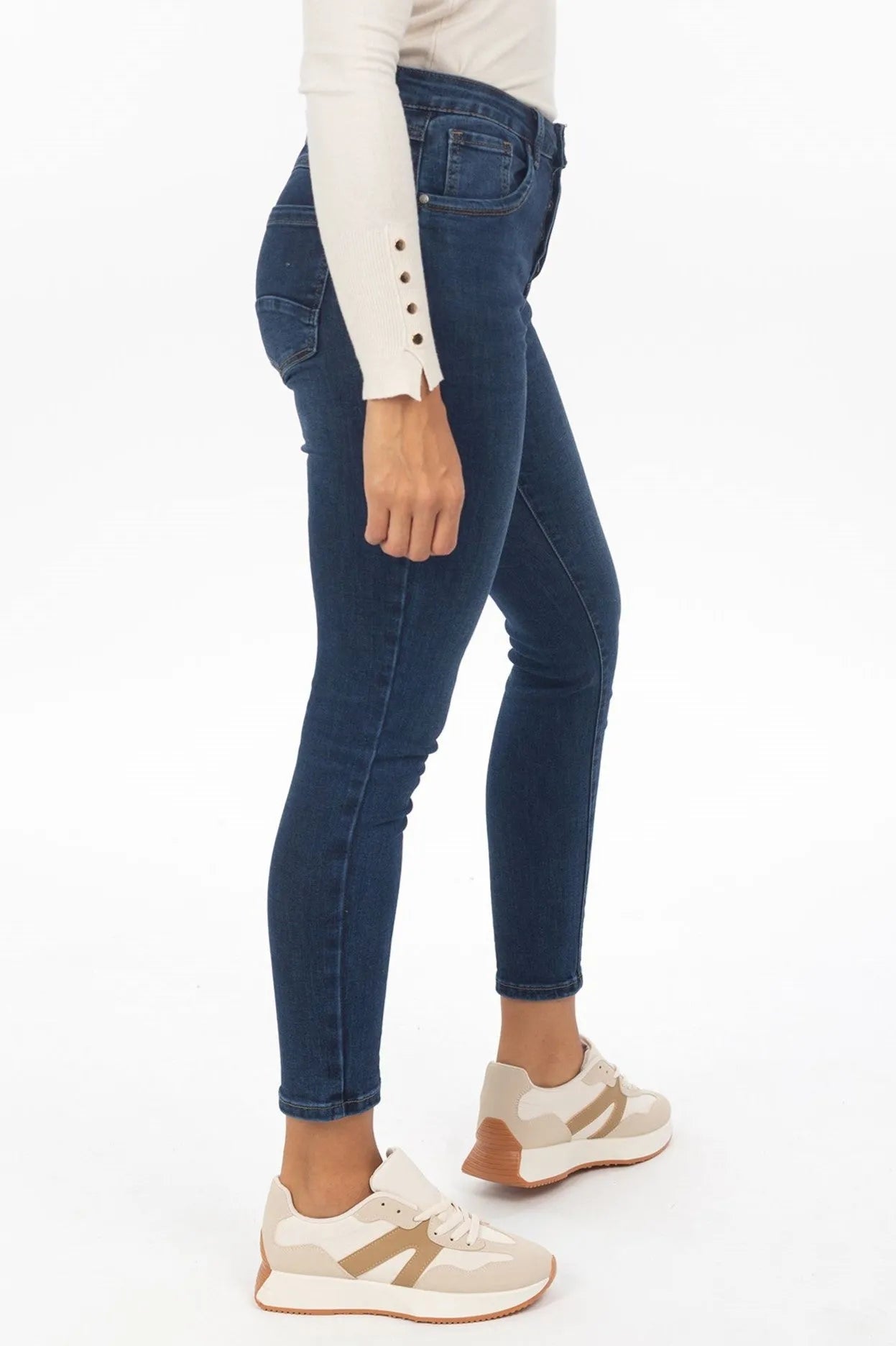 Skinny Jeans mit Button-Fly