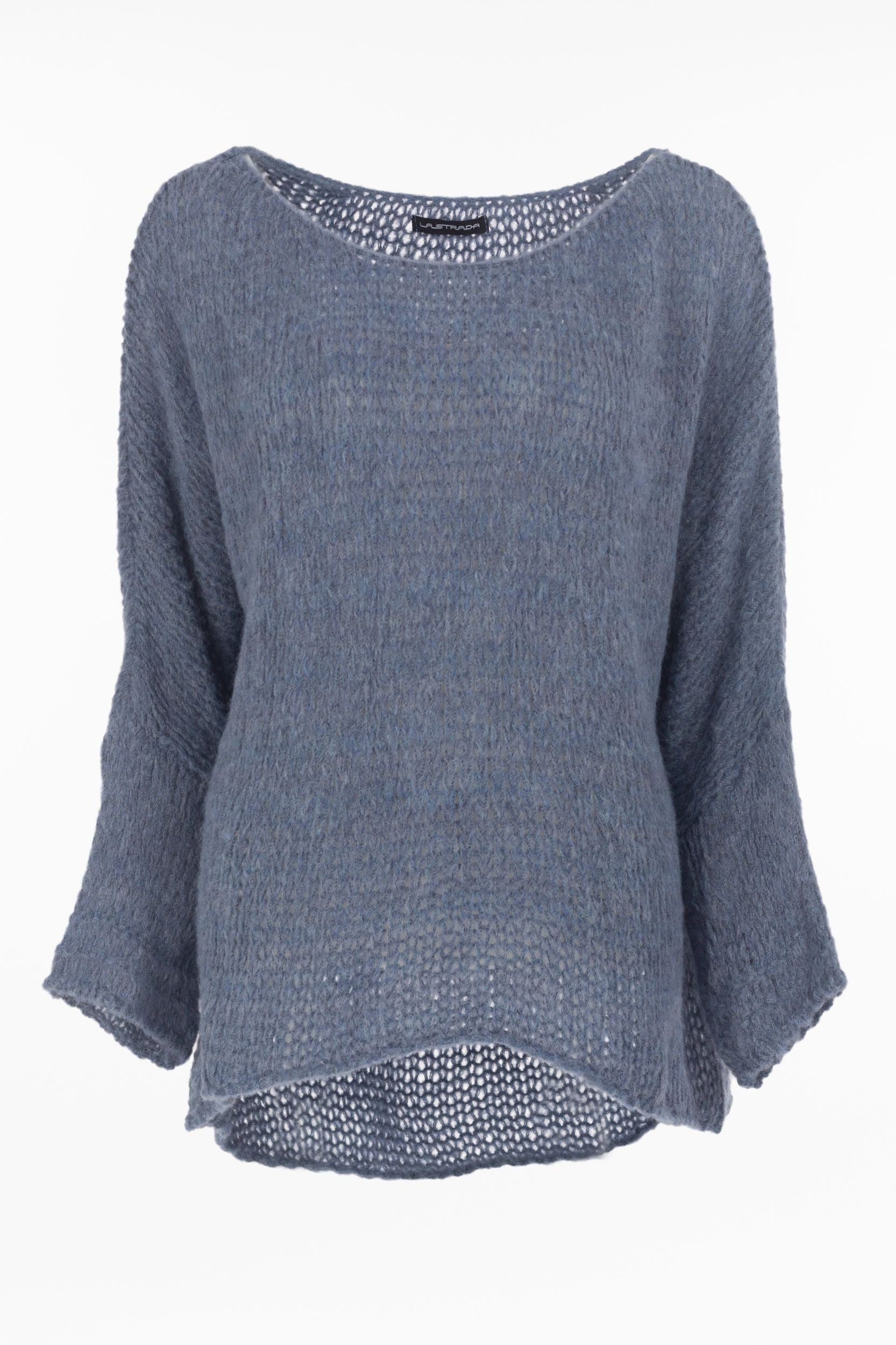 Coarse knitting sweater with round neck