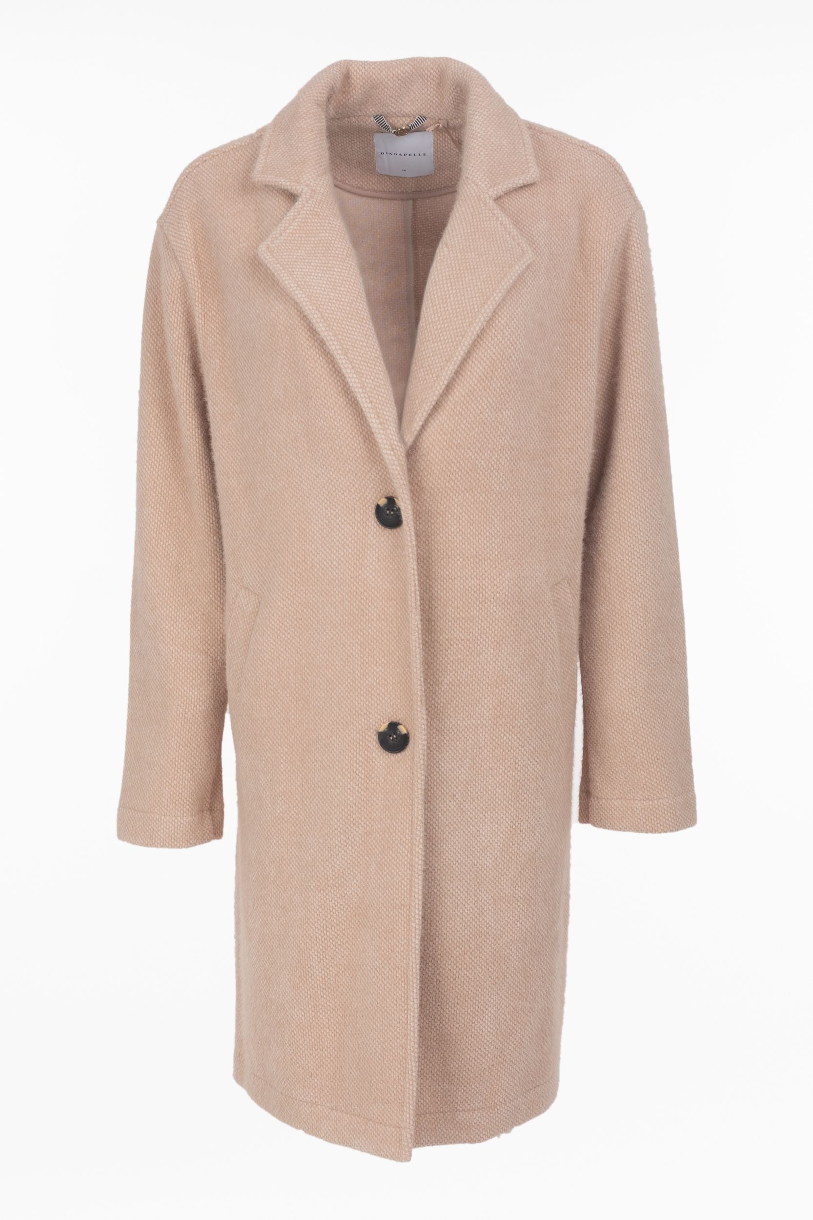 Elegant coat with a button bar