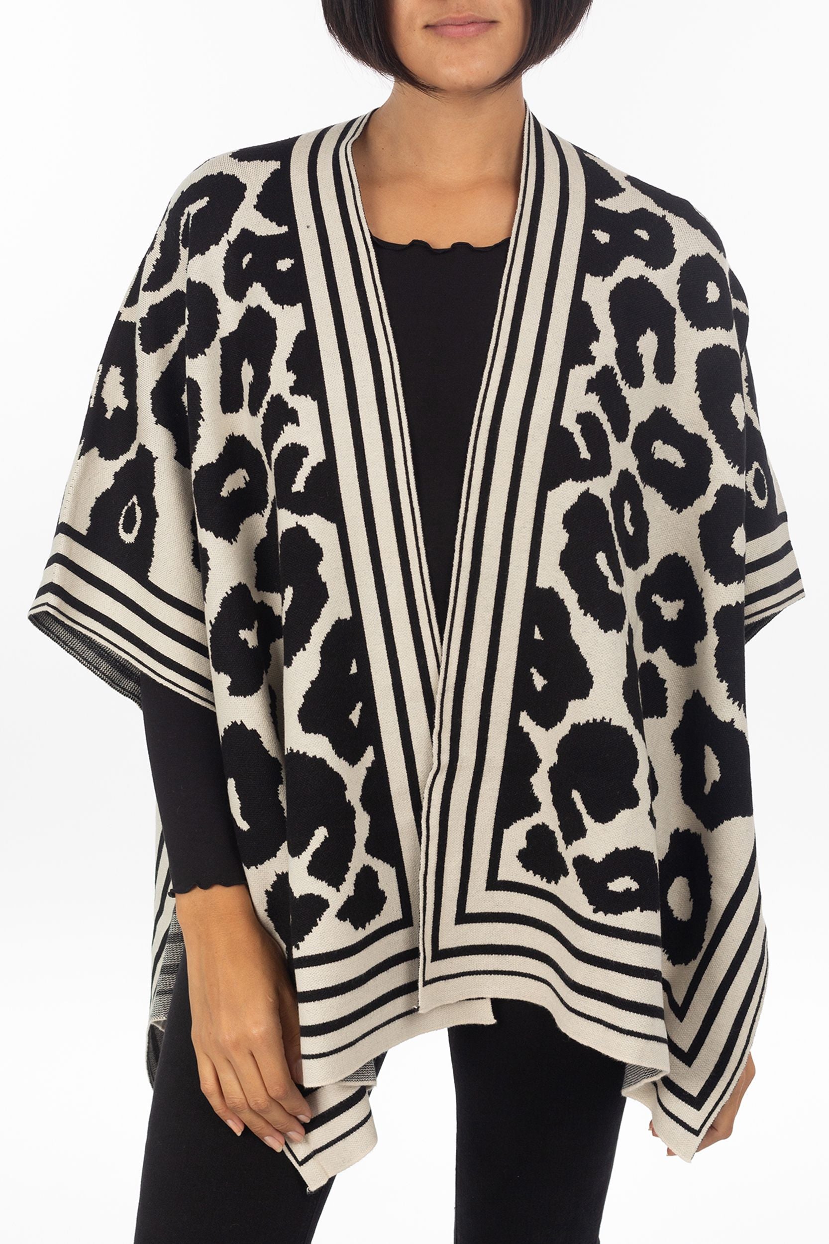 Poncho with animal pattern